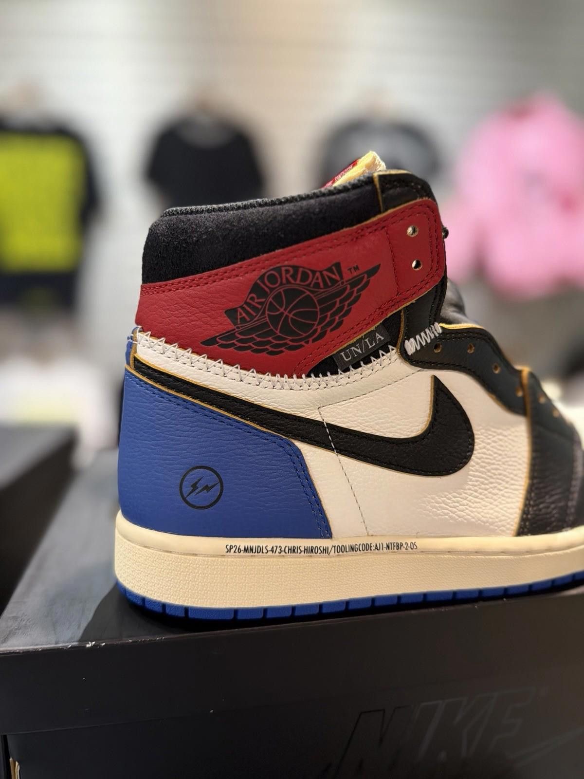 Jordan Brand Air Jordan 1 x Union x Fragment Black and Varsity Red (10) Size US 10 / EU 43 - 12 Thumbnail