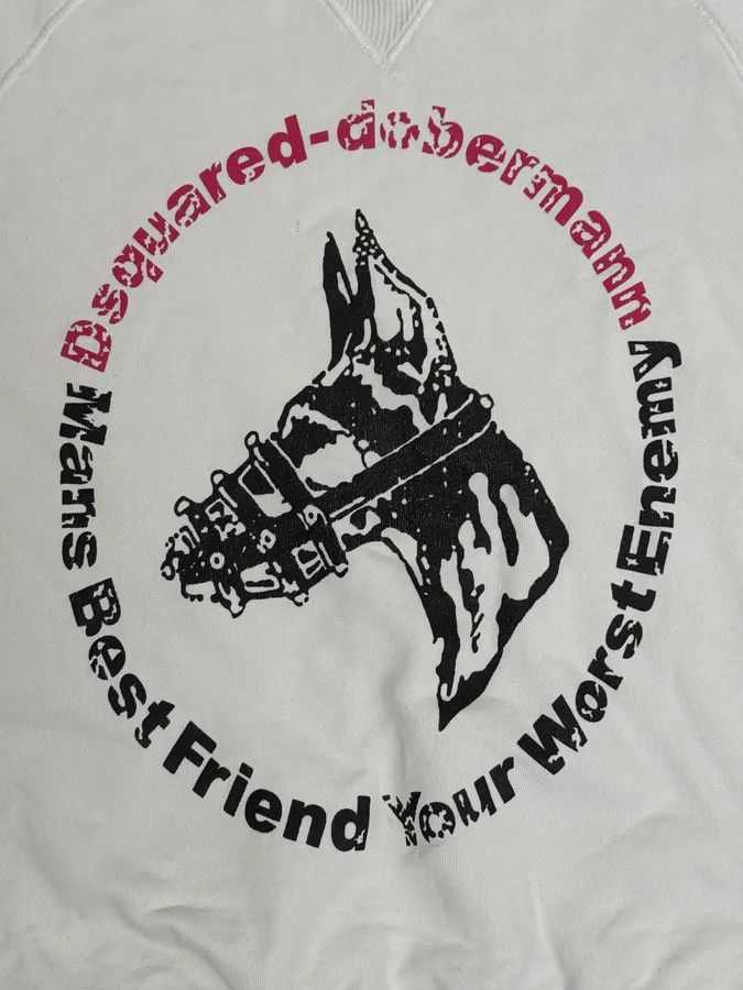 Dsquared2 AW2007 Dsquared2 Dobberman Dog White Crewneck Sweater Size US S / EU 44-46 / 1 - 8 Thumbnail