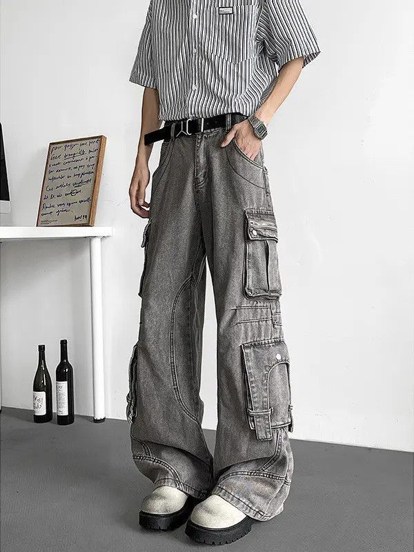Japanese Brand Retro loose pocket micro flared jeans Size US 32 / EU 48 - 2 Thumbnail