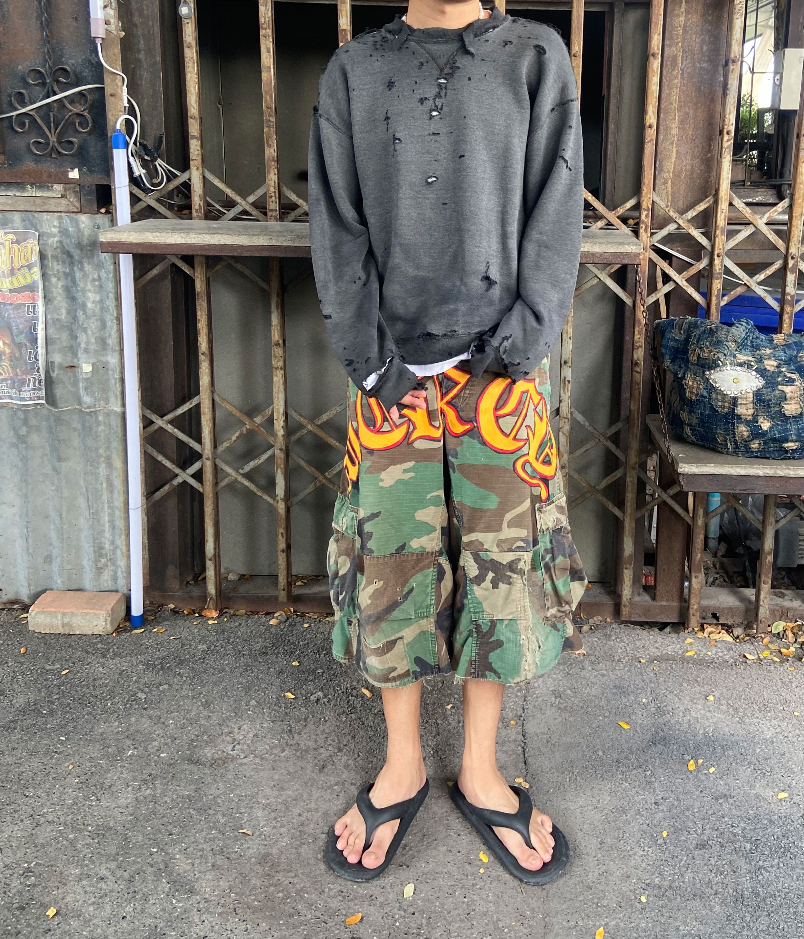 Vintage Thrashed Distressed & Faded Russell Sweatshir ERD Grunge Size US L / EU 52-54 / 3 - 2 Thumbnail