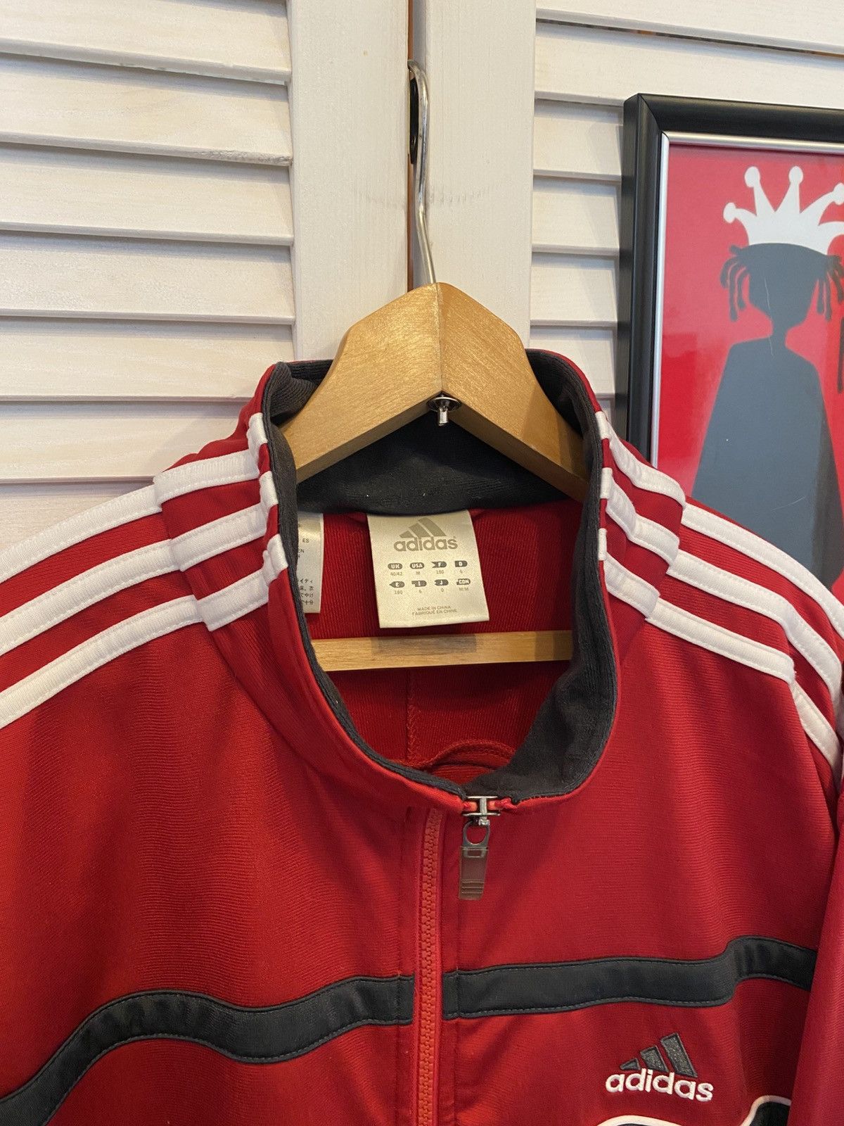 Adidas Vintage Zip Up Sweater Adidas Red Triples Retro Track Zip Size US M / EU 48-50 / 2 - 5 Thumbnail