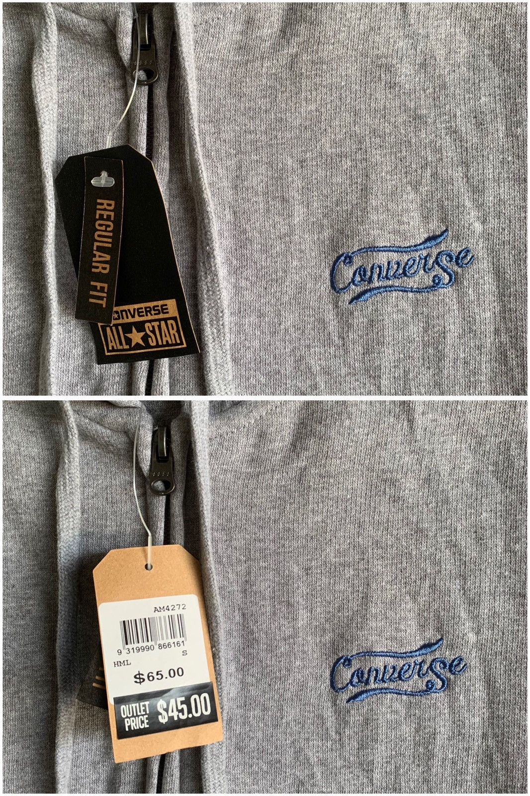 Converse Rare CONVERSE ZIP UP HOODIE WITH TAG Small Spellout Size US S / EU 44-46 / 1 - 2 Thumbnail