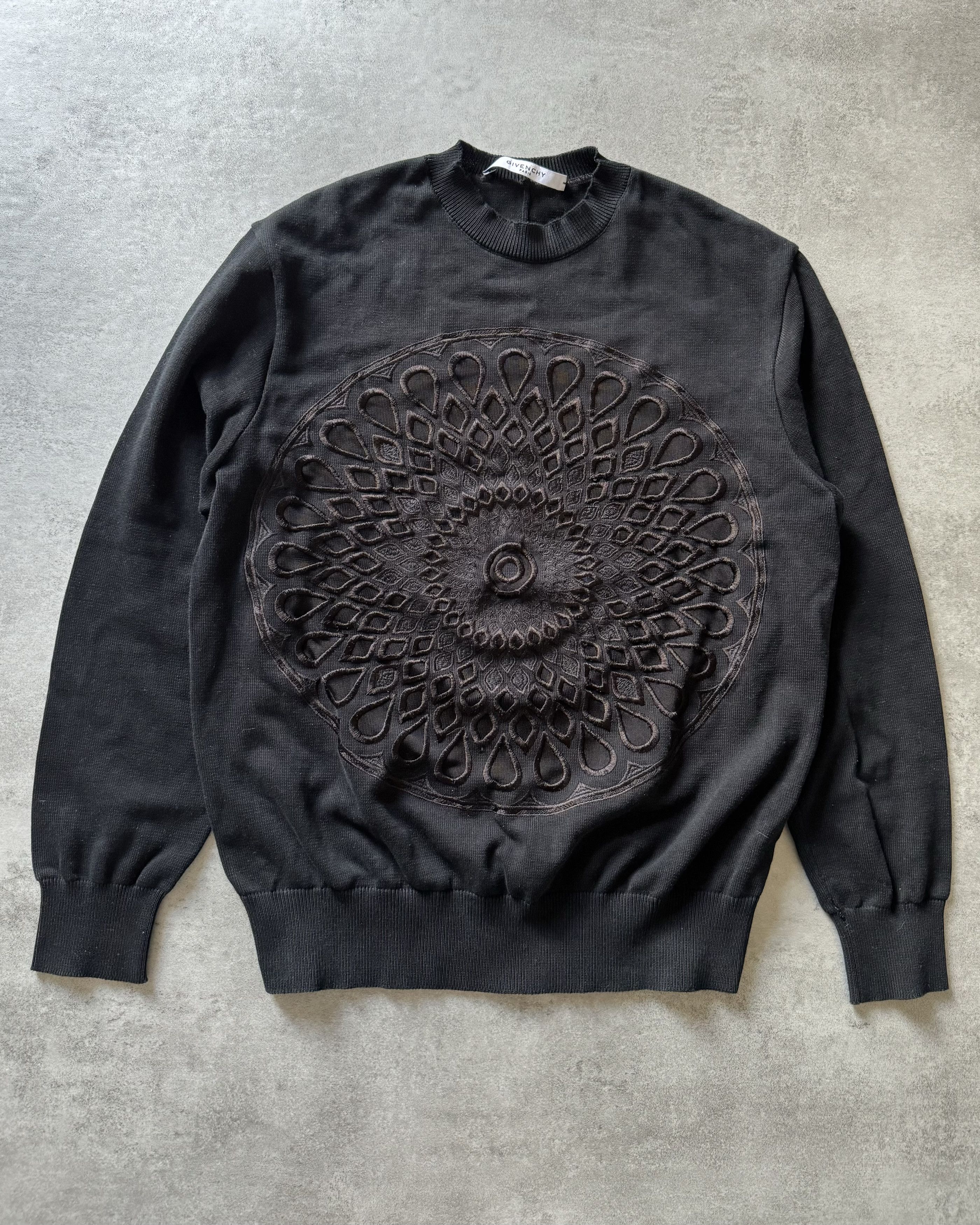 image of Archival Clothing x Givenchy Ss2017 Givenchy Black Rosas Sweater By Riccardo Tisci (Size Small)