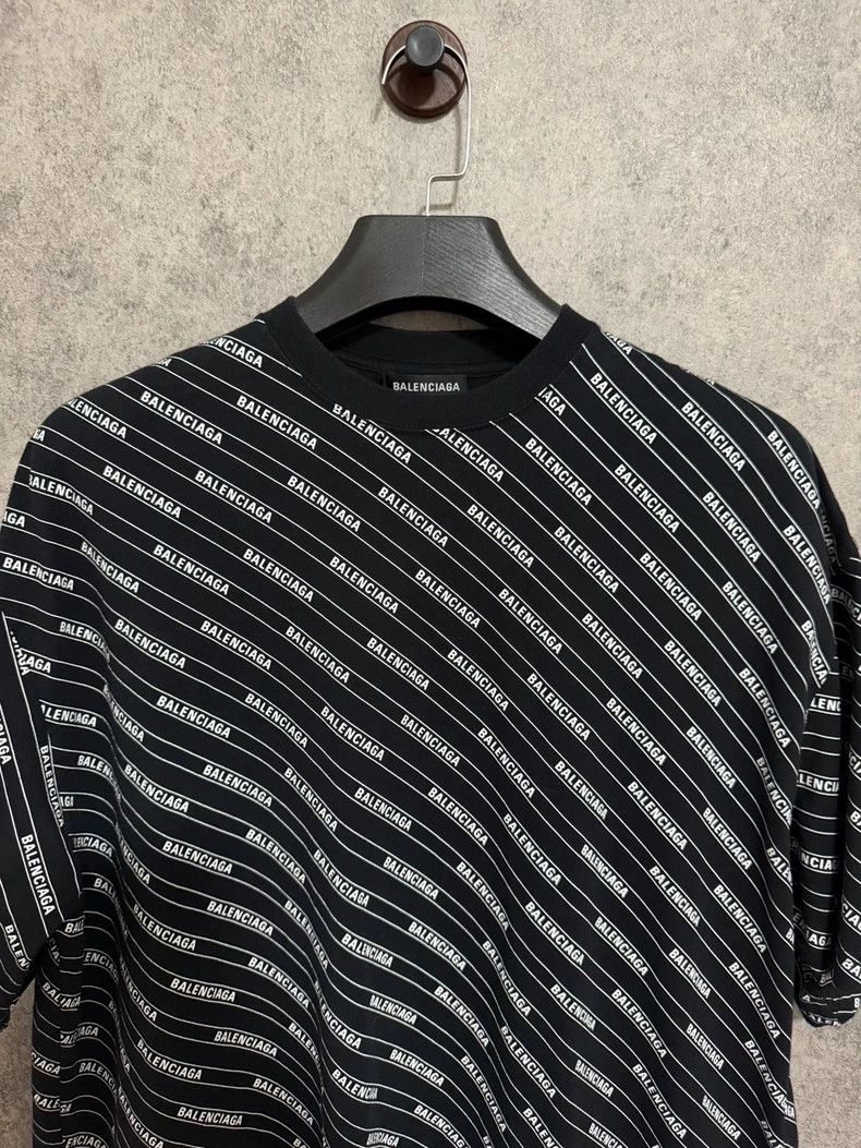 Balenciaga Balenciaga Black and white twill short sleeve T-shirt with Size US L / EU 52-54 / 3 - 2 Thumbnail
