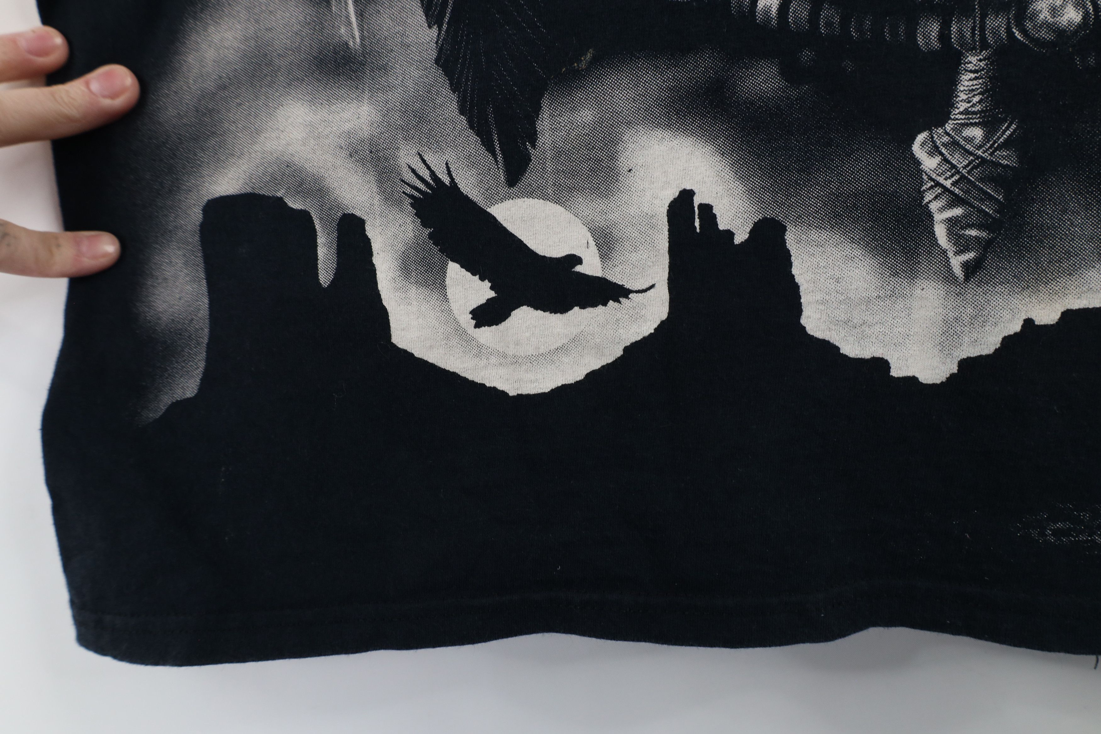 Vintage Vintage 90s Streetwear Skull Indian All Over Print T-Shirt Size US XL / EU 56 / 4 - 7 Thumbnail