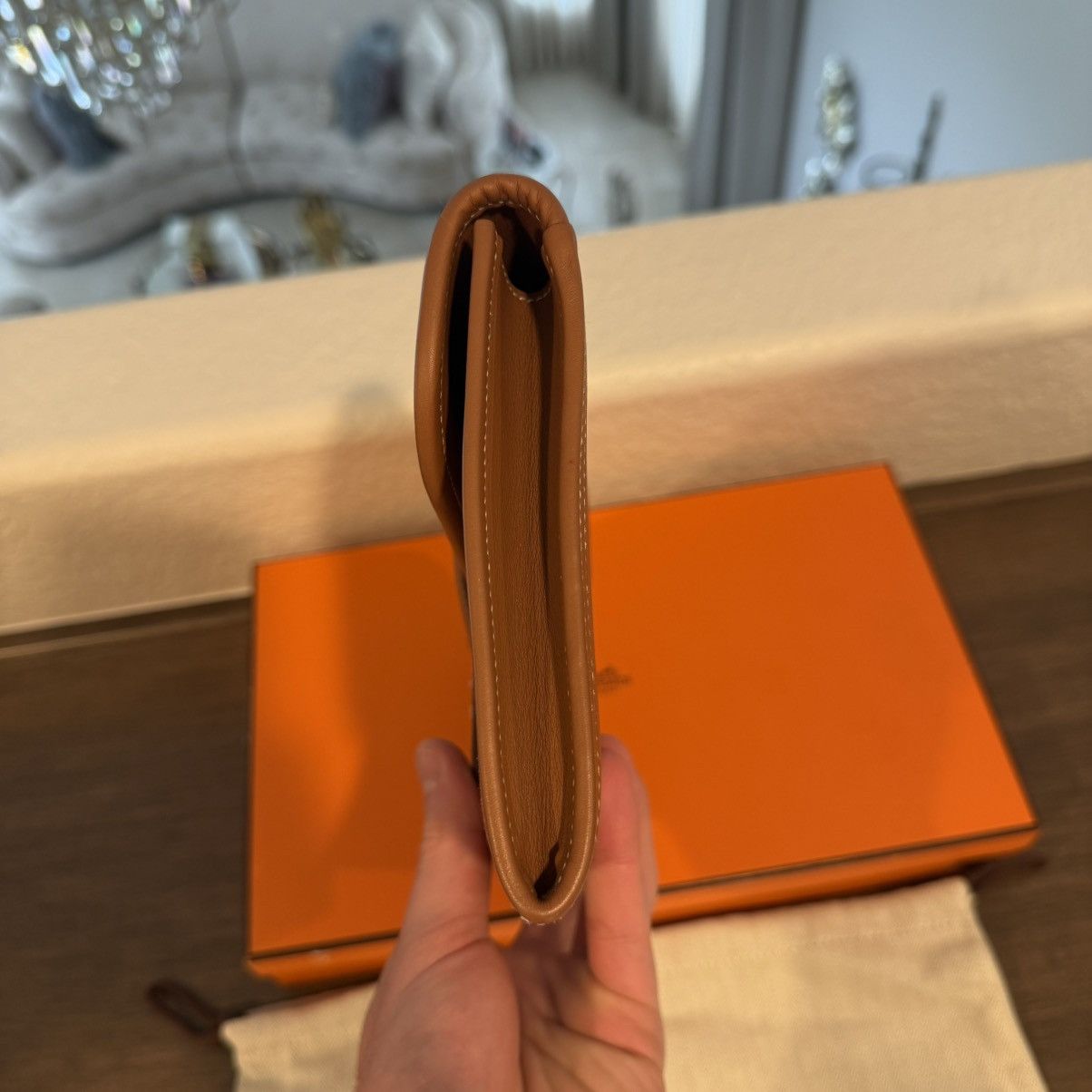 Hermes Hermes Jige Elan 29 Gold Clutch Bag Swift Calfskin Leather Size ONE SIZE - 14 Thumbnail