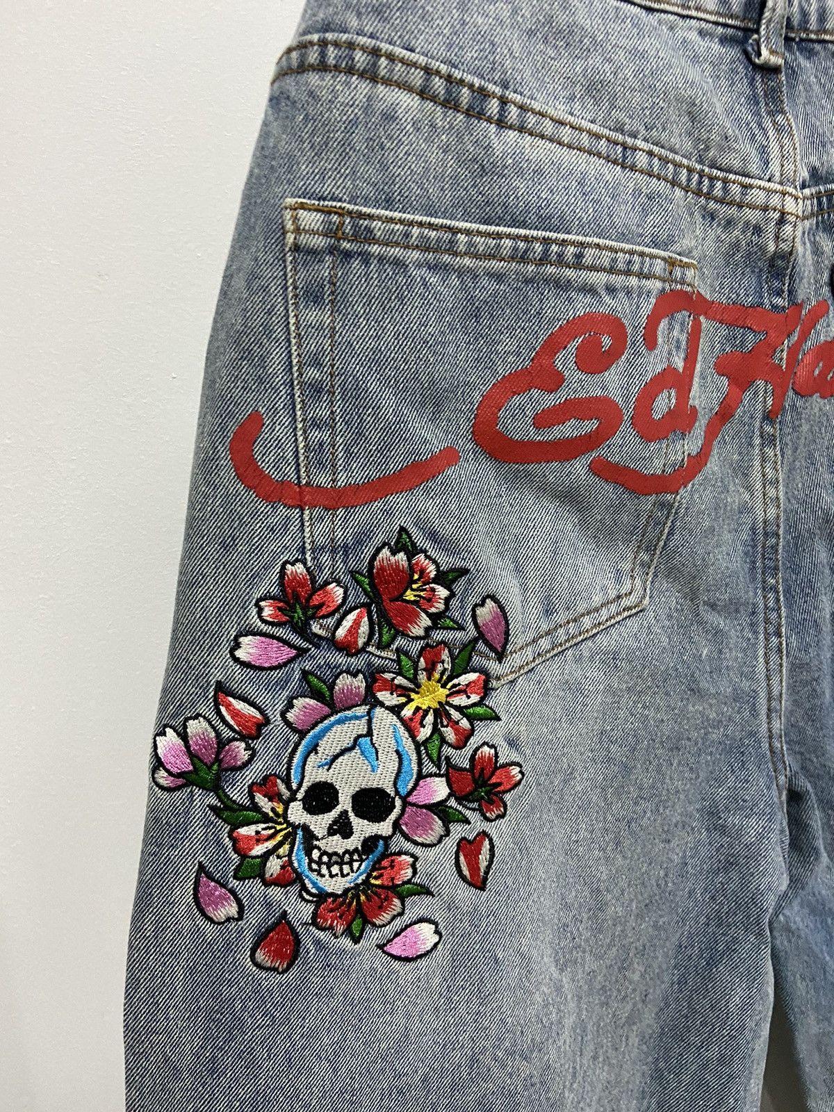 Ed Hardy Ed Hardy skull flower baggy jeans denim pants big logo Size US 28 / EU 44 - 5 Thumbnail