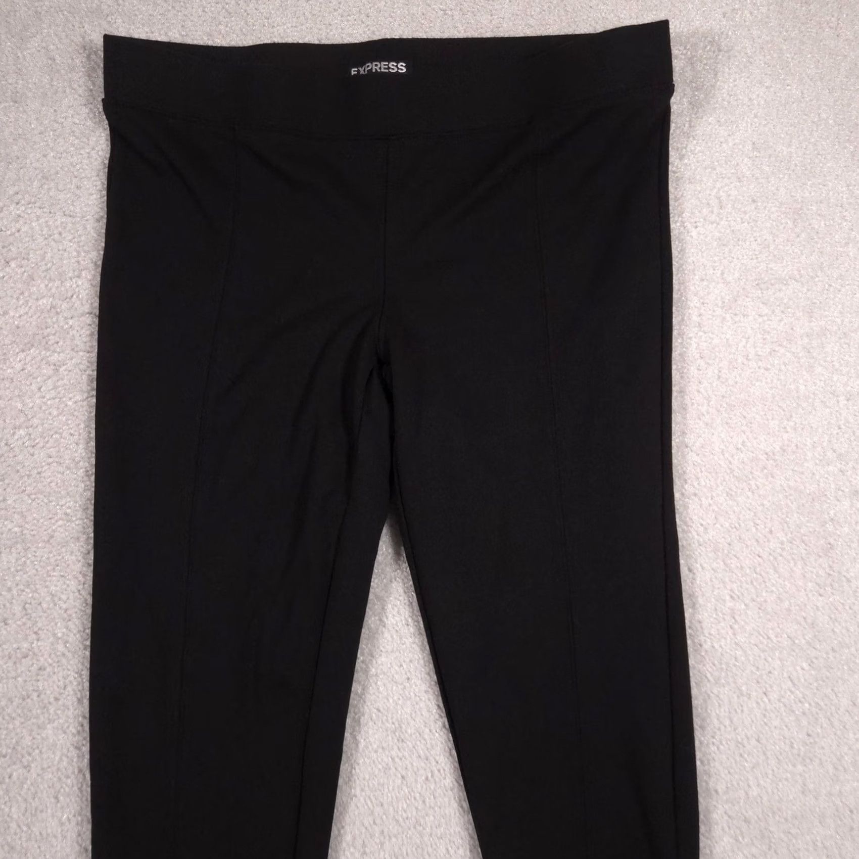 Express Express Leggings Womens M Black Mid Rise Ankle Zip Knit Pants Stretch Size 32" / US 10 / IT 46 - 3 Thumbnail