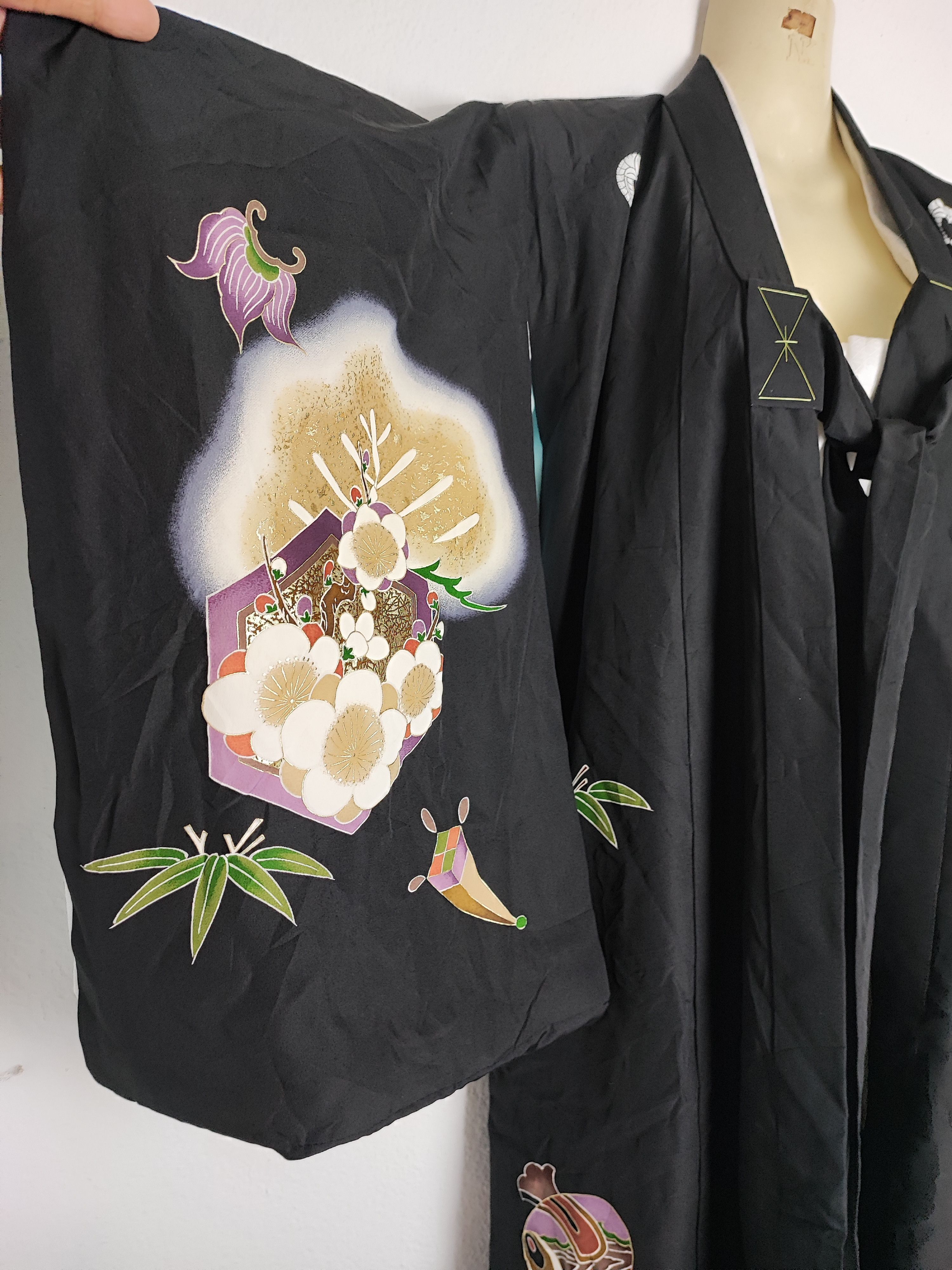 Japanese Brand Sukajan Kimono Silk Phoenix Size XS / US 0-2 / IT 36-38 - 3 Thumbnail
