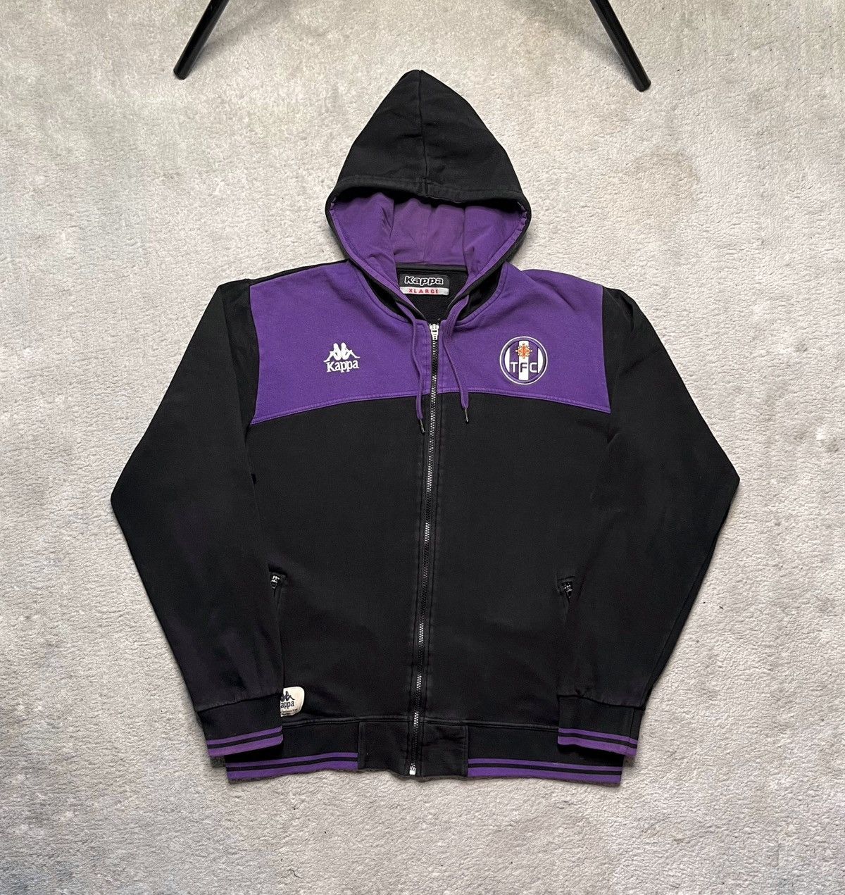 Vintage Vintage Black Sweatshirt ZIP Up Soccer kappa Toulouse TFc Size US XL / EU 56 / 4 - 1 Thumbnail