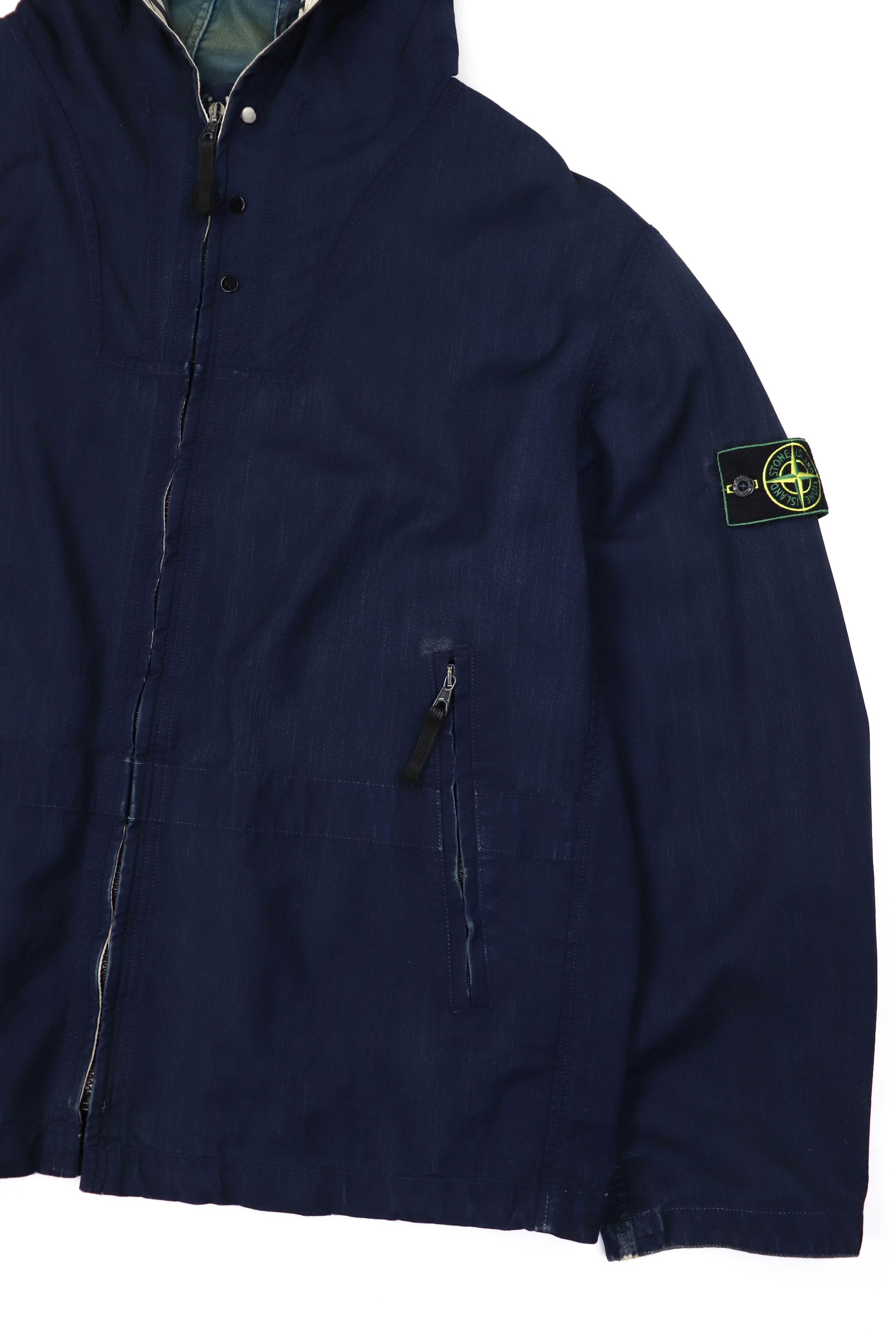 Stone Island Stone Island SS’01 Vintage 00s Virgin Wool Hooded Zip Jacket Size US XL / EU 56 / 4 - 5 Thumbnail