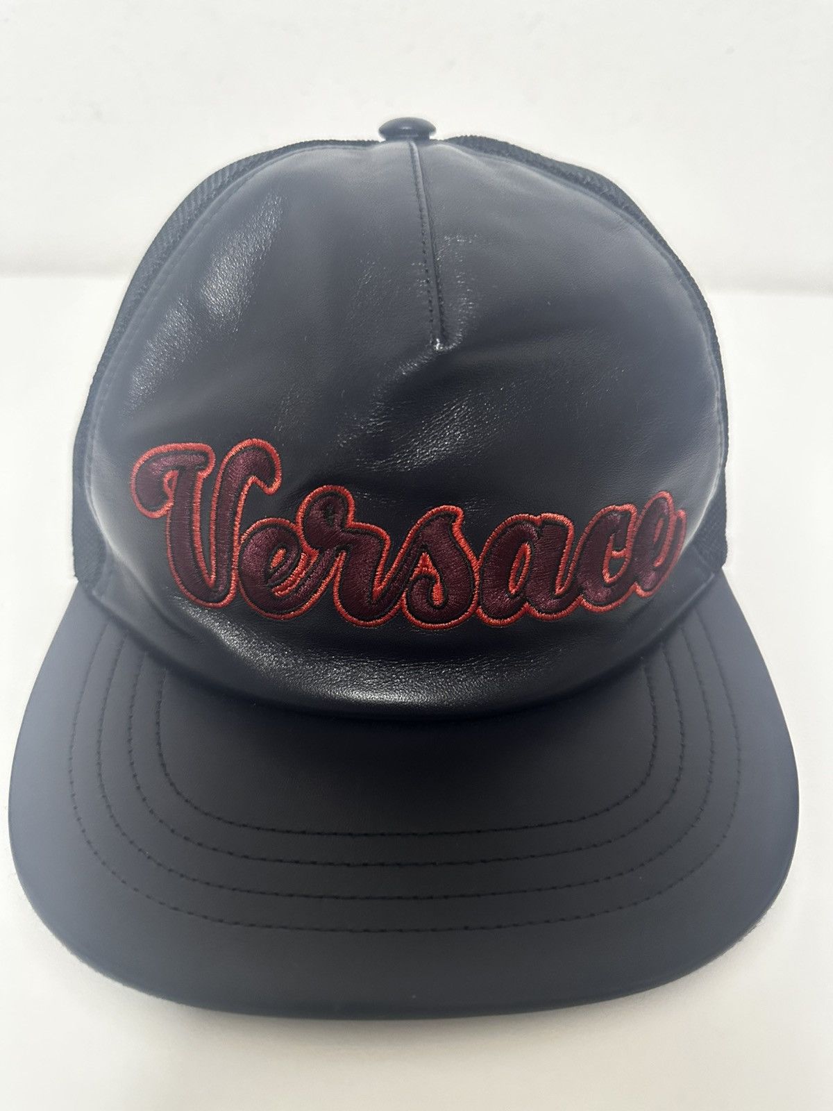 Versace Versace Leather Logo Trucker Hat Size ONE SIZE - 2 Thumbnail