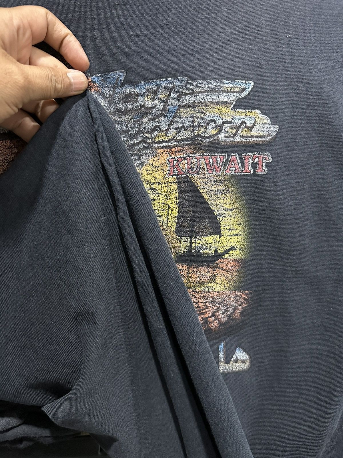 Harley Davidson Vintage Harley Davidson Arabic Distressed Boxy Tee Size US M / EU 48-50 / 2 - 14 Thumbnail