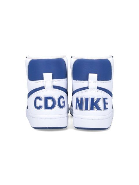 Comme des Garcons Homme × Nike o1mle1024 High-Top Sneakers in White & Navy Blue Size US 7 / EU 40 - 4 Thumbnail