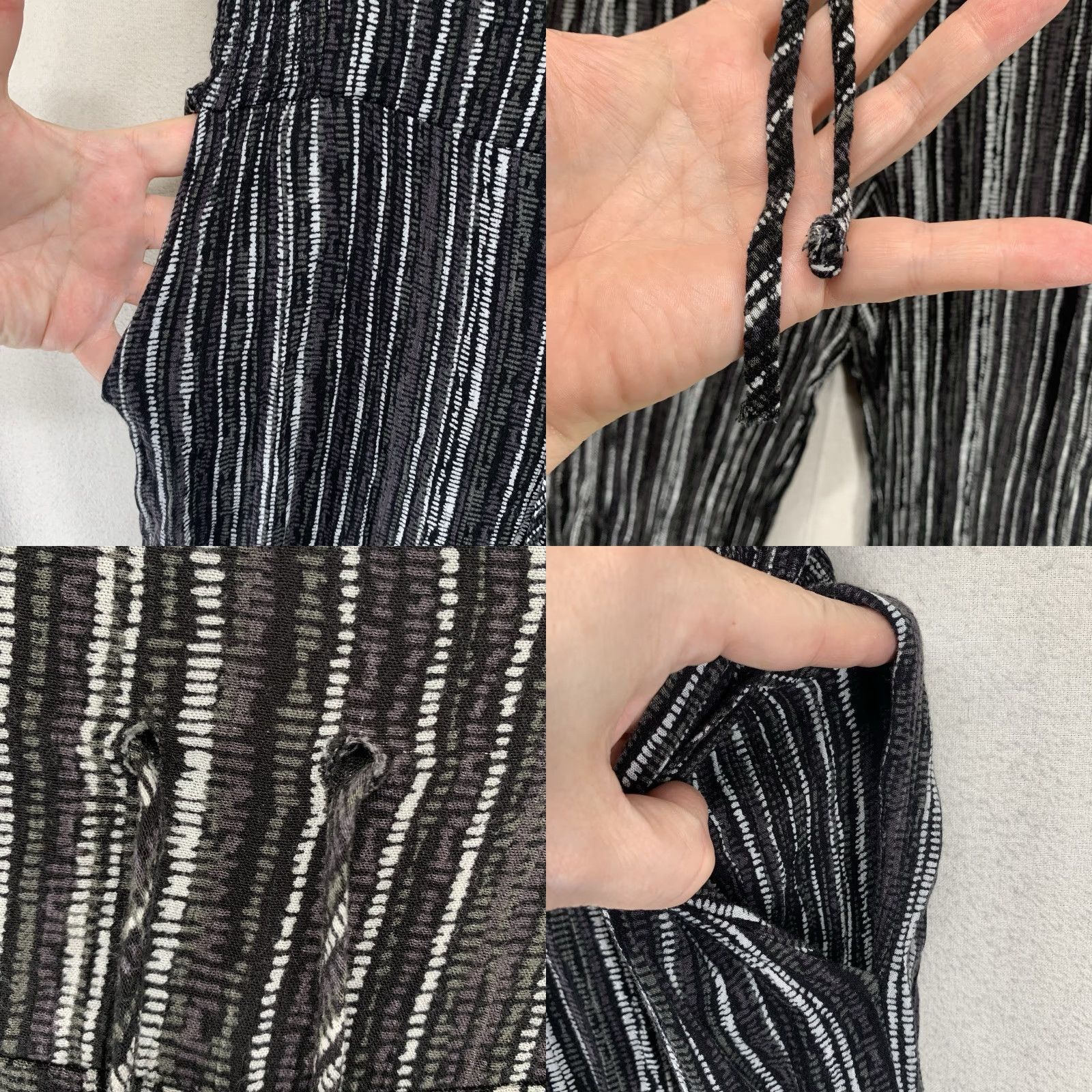 Vintage VINTAGE Women's Palazzo Pants Small Wide Leg High Waist Rayon Black Bohemian Festival Casual Womens Size 28" / US 6 / IT 42 - 8 Thumbnail