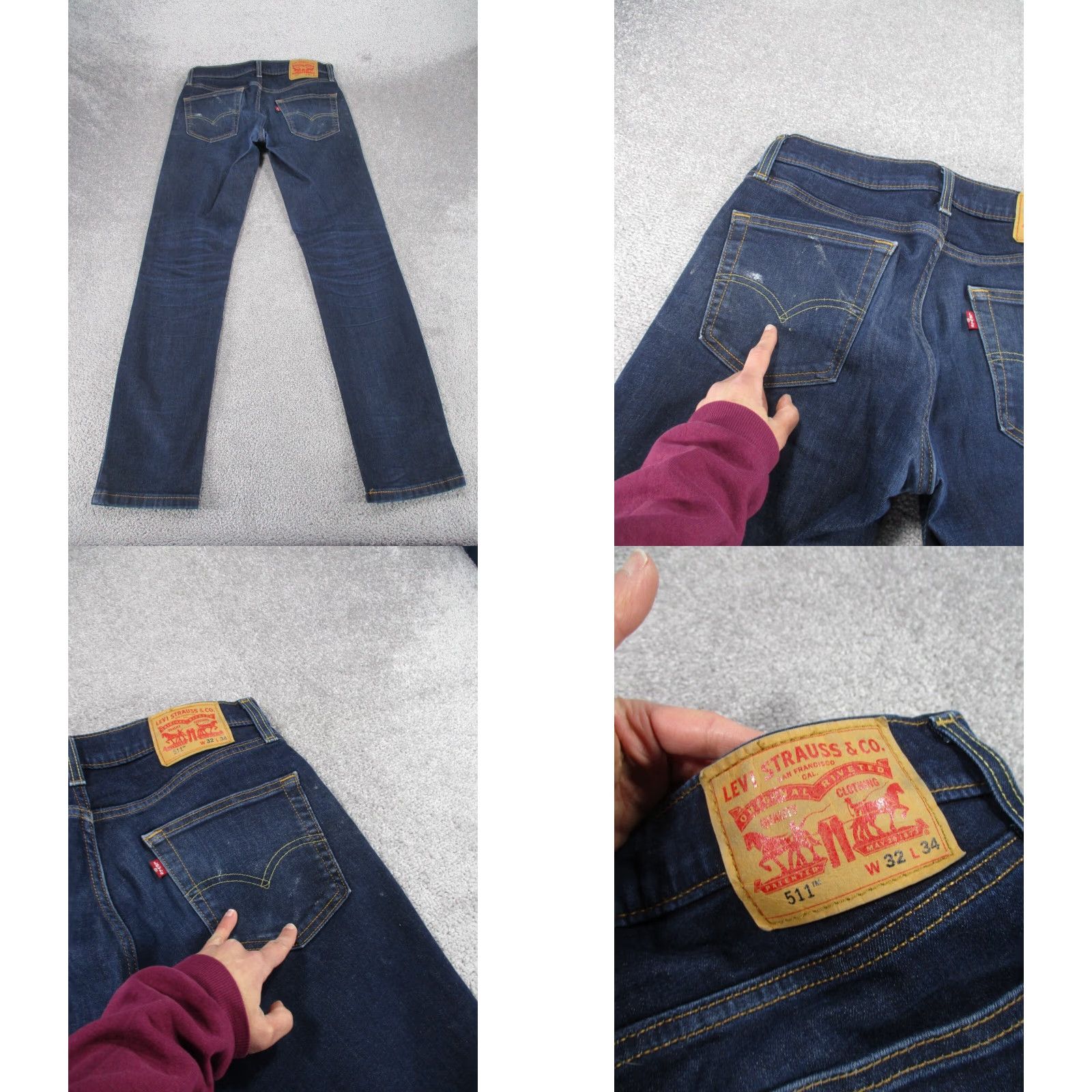 Levi's VINTAGE Levis Jeans 511 Mens 32 Dark Wash Denim Slim Fit 32X33 Blue 511 Slim Men's Jeans 32 33 Denim Sho exports Size US 32 / EU 48 - 9 Thumbnail