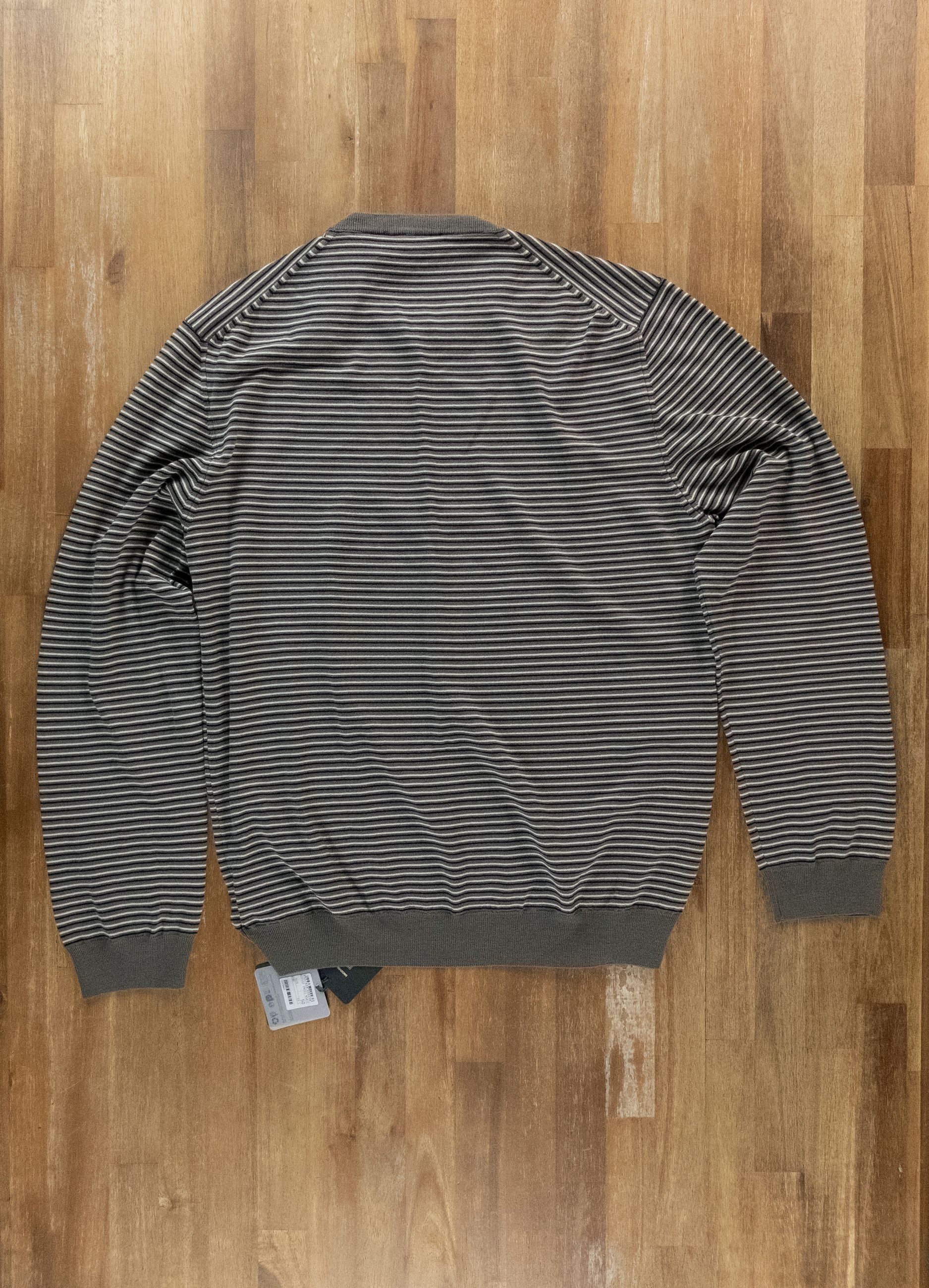 Zanone ZANONE green & gray striped wool sweater Large / 50 IT q Size US L / EU 52-54 / 3 - 8 Thumbnail