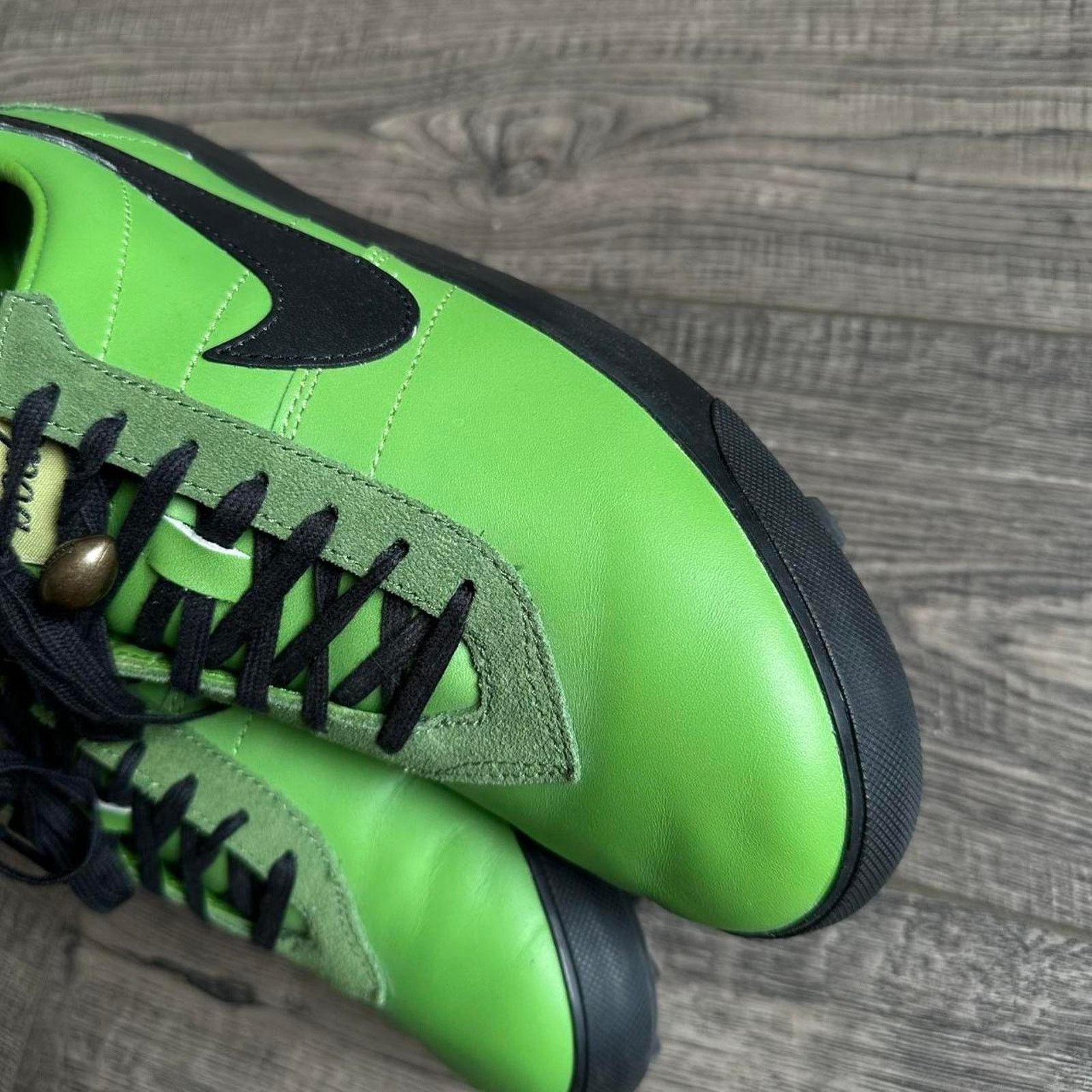 Bode × Nike Rare Green Black Nike Bode Leather Rubber Sneaker Shoe Size US 9.5 / EU 42-43 - 3 Thumbnail
