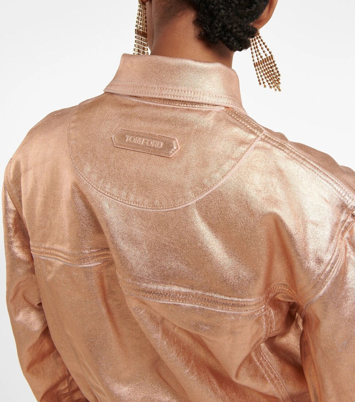 Tom Ford o1w1db10225 GID079 Denim Jacket in All Nude Size XS / US 0-2 / IT 36-38 - 6 Thumbnail