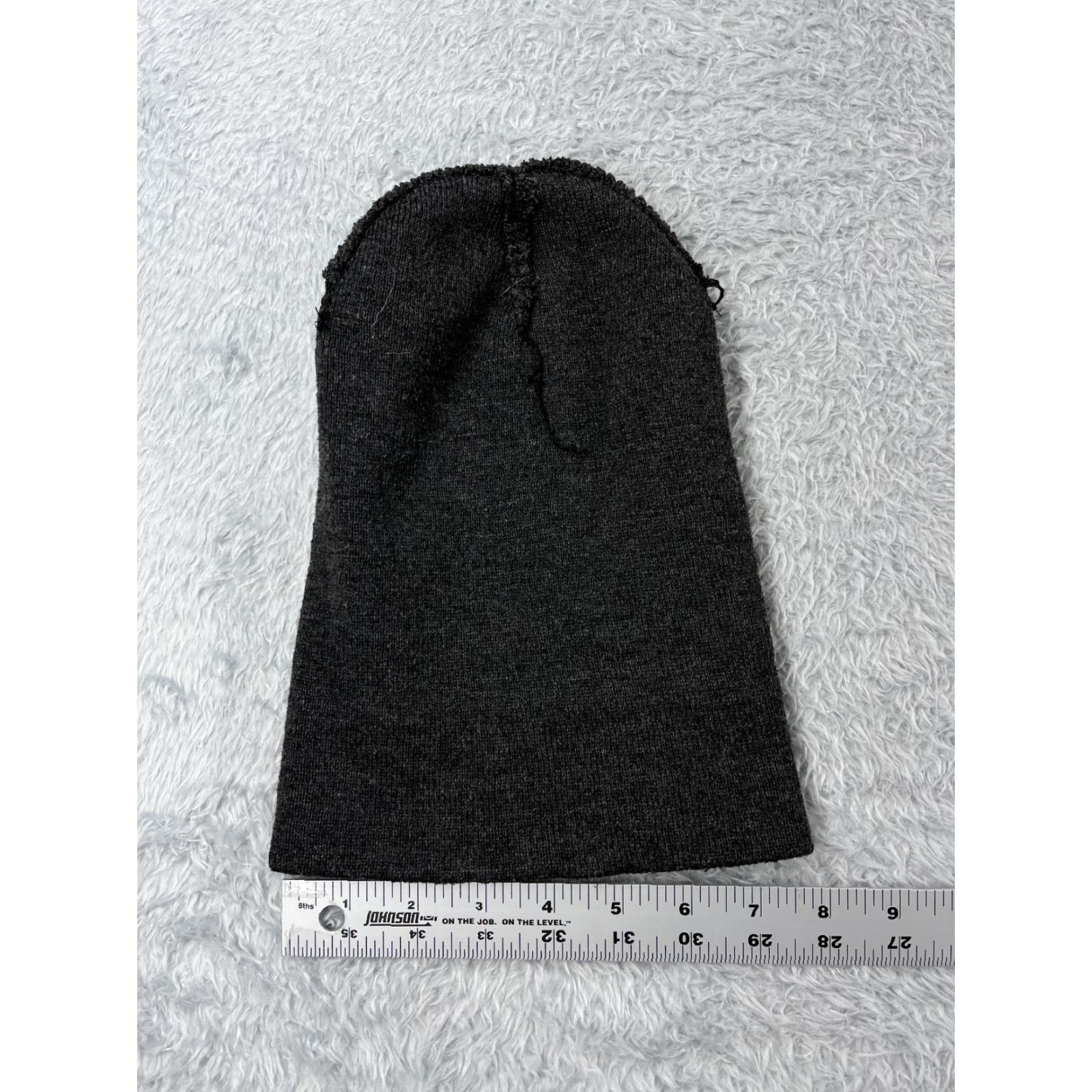 Vintage Beanie Adult One Size Dark Gray Knit 100% Acrylic Beanie - Striped Knit Hat for Outdoors Winter Ski Men Size ONE SIZE - 5 Thumbnail