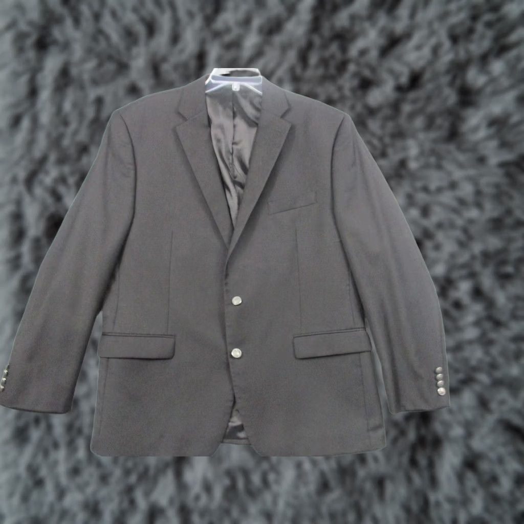 Ralph Lauren Lauren Ralph Lauren Blazer Mens 44R Black Wool 2 Button Single-Breasted Coat Jacket Suit Jacket Office Wear Size 44R - 1 Thumbnail