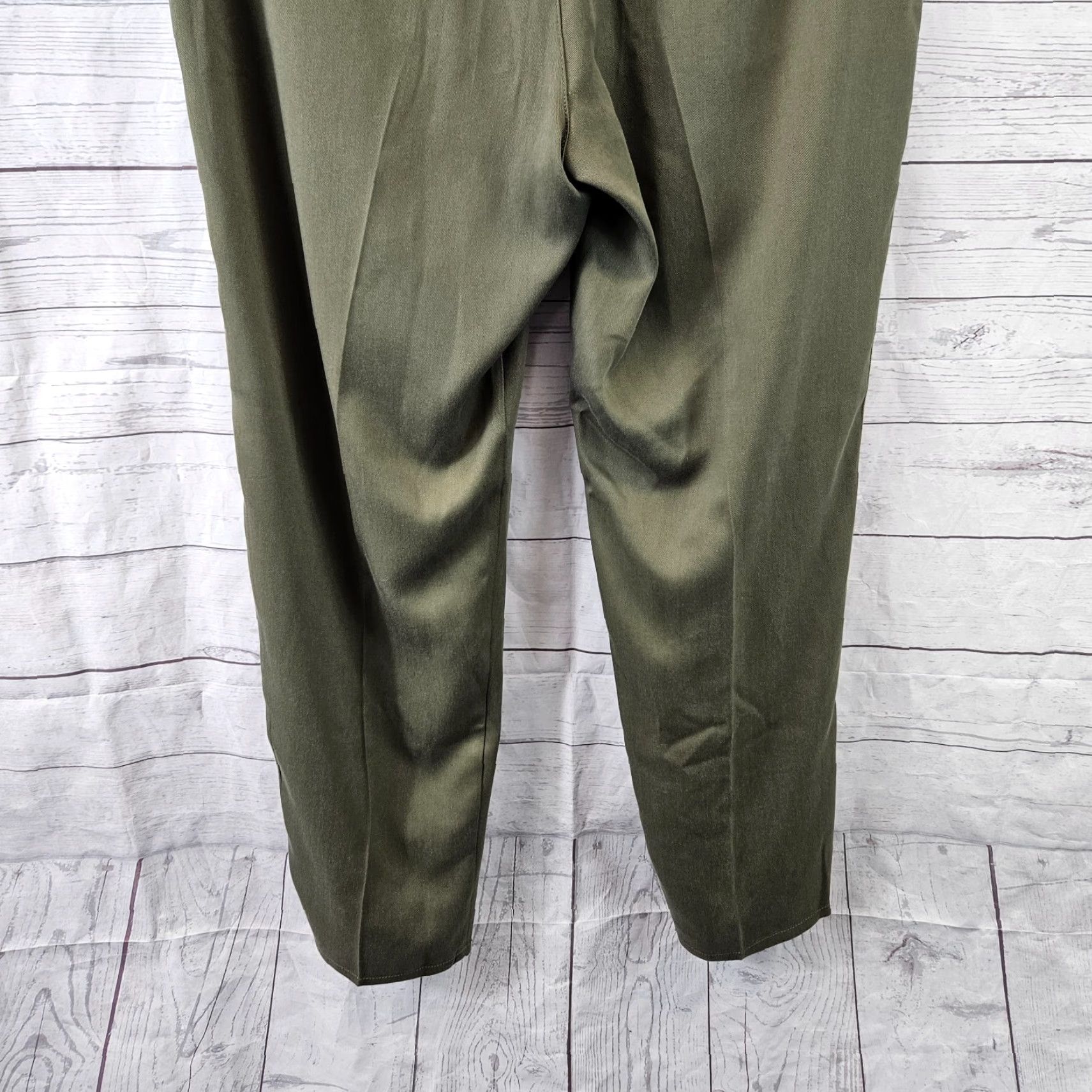 Vintage Sundance Womens Pants Sz 10 Green Pleated Front Tencel High Rise Dress Pants Women 10 Green Sundance Size 32" / US 10 / IT 46 - 5 Thumbnail