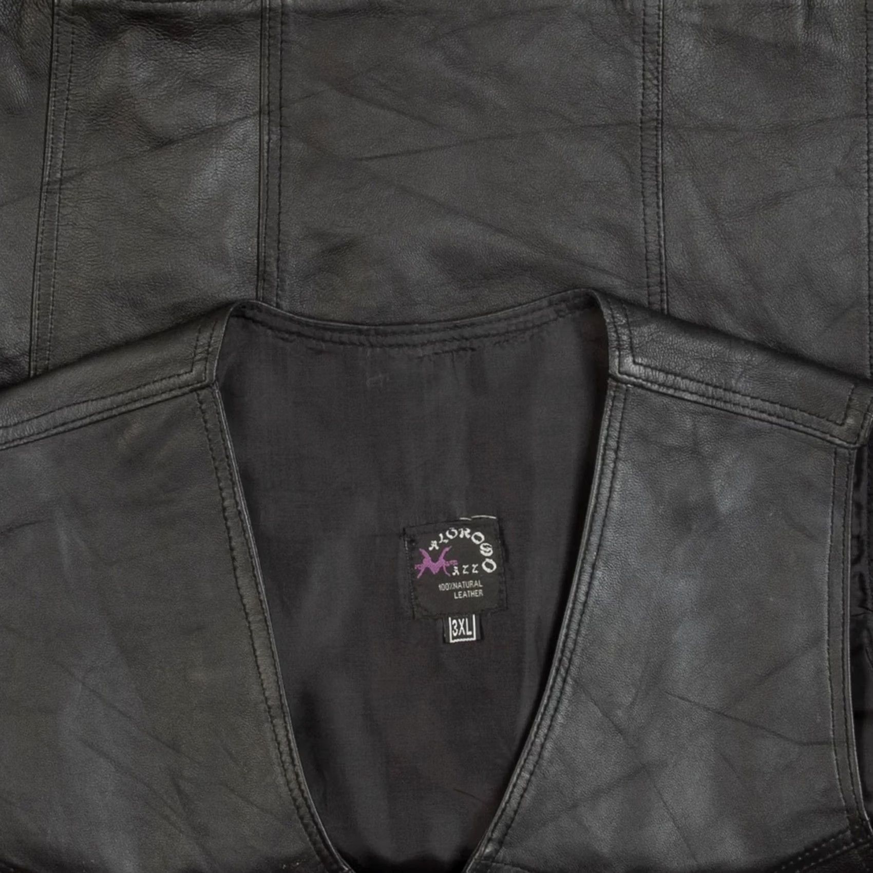 X-LARGE Vintage Men’s 1990s Unbranded Leather Vest Jacket X-Large Black Size US XL / EU 56 / 4 - 5 Thumbnail