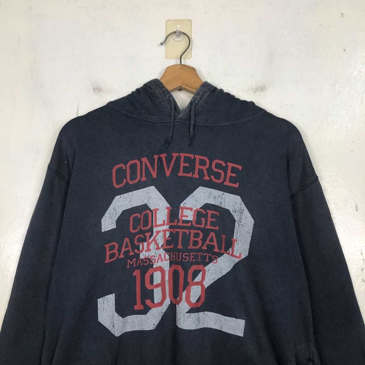 Vintage 📌Hoodie Pull Over Converse Big Logo Over Print Size US L / EU 52-54 / 3 - 14 Thumbnail