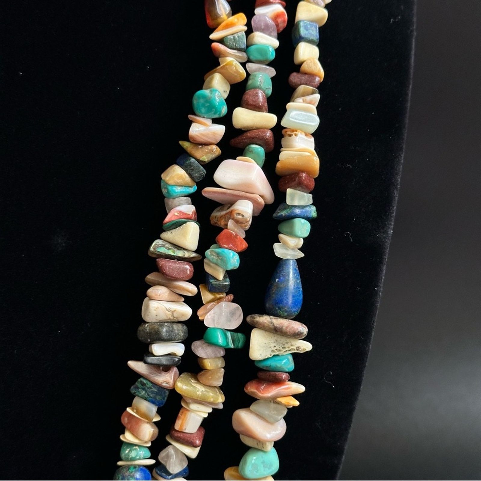 Vintage Vintage Native American Multi Stone 3 Strand Necklace Size ONE SIZE - 4 Thumbnail