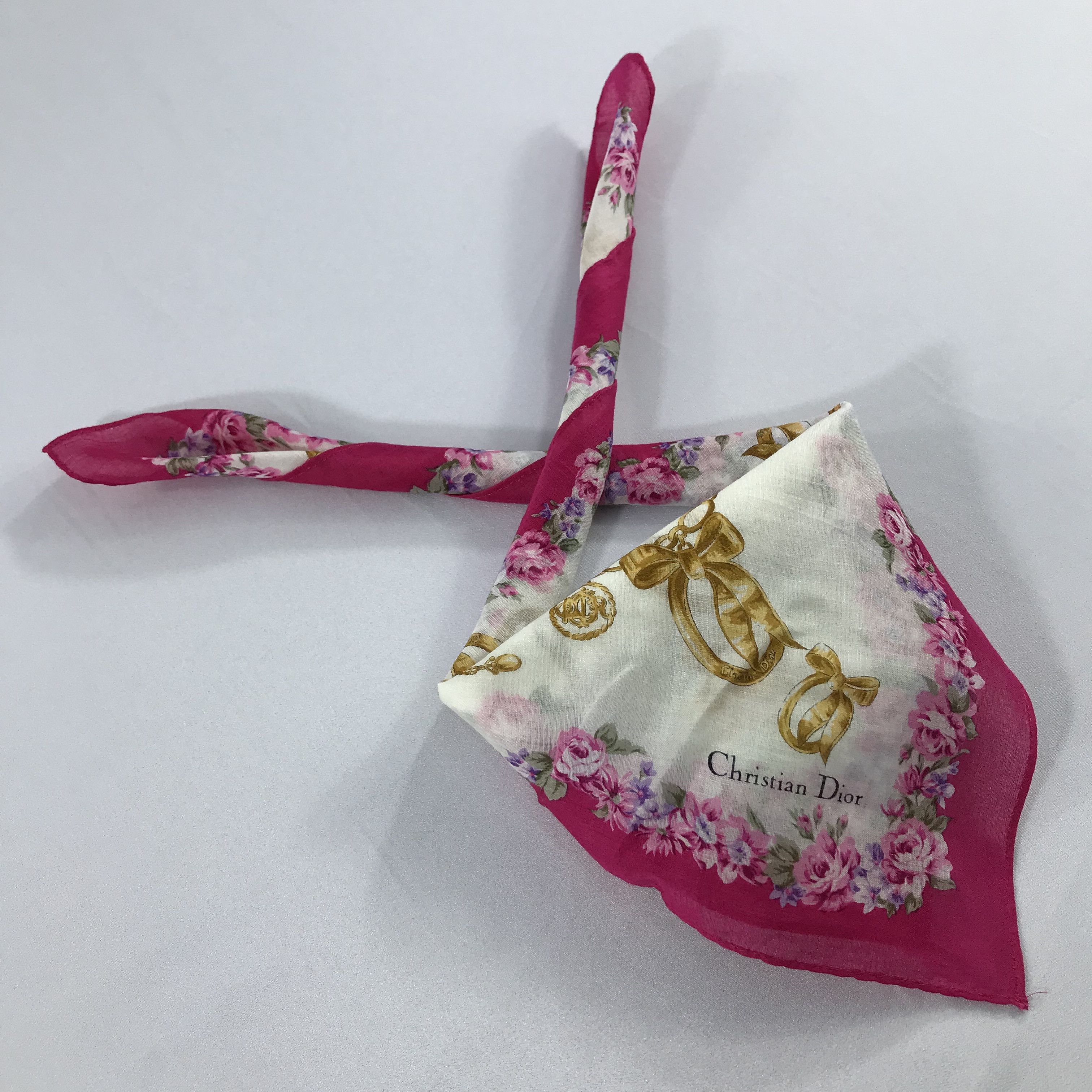 Vintage Christian Dior Bandana / Handkerchief / Neckerchief - S2446 Size ONE SIZE - 4 Thumbnail