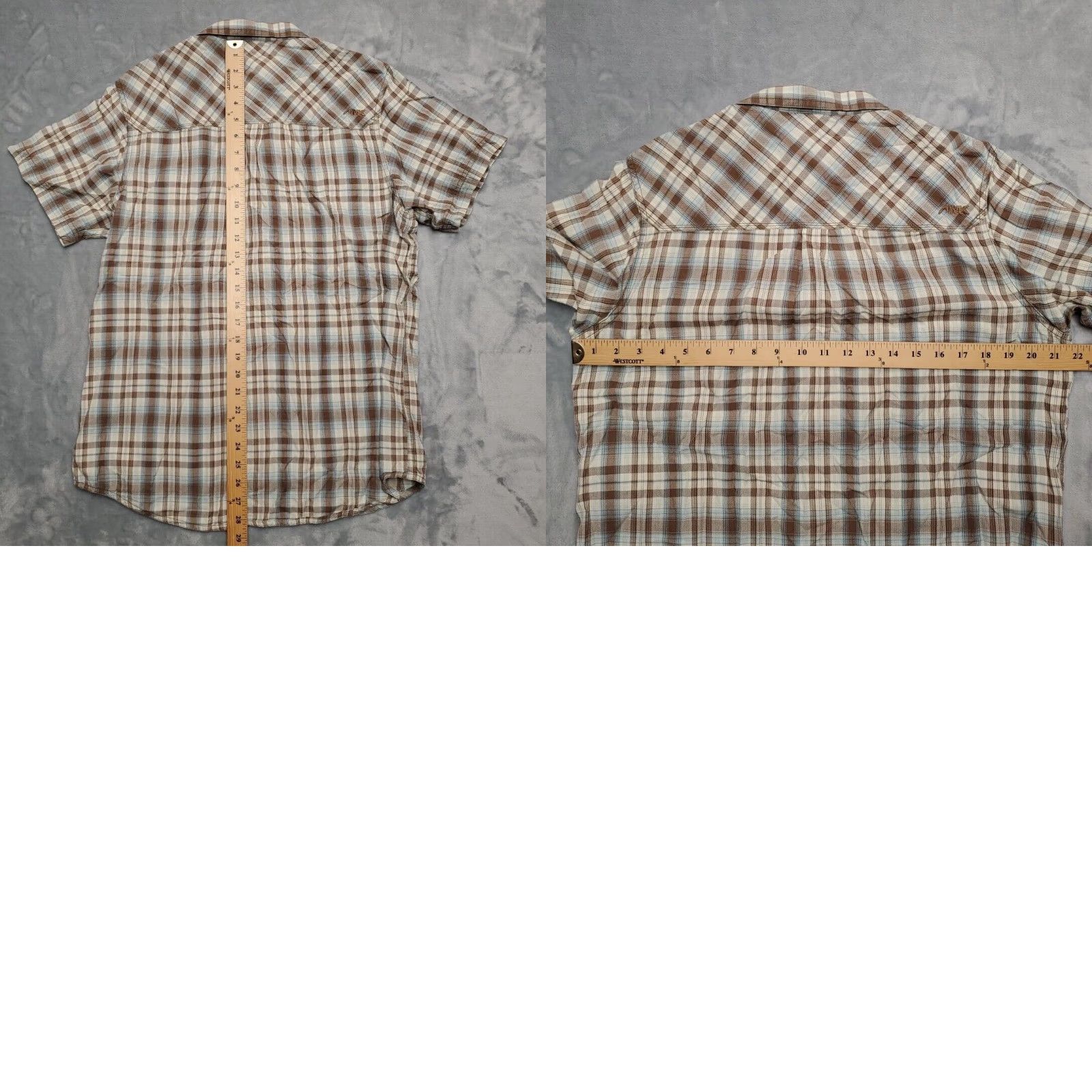 Mountain Khakis VINTAGE Mountain Khakis Shirt Mens M Brown Plaid Rodeo Pearl Snap Button Short Sleeve Size US M / EU 48-50 / 2 - 8 Thumbnail