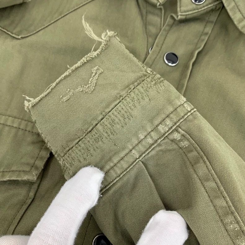Saint Laurent Paris Saint Laurent Paris Army green old cotton lapel single-bre Size US S / EU 44-46 / 1 - 8 Thumbnail