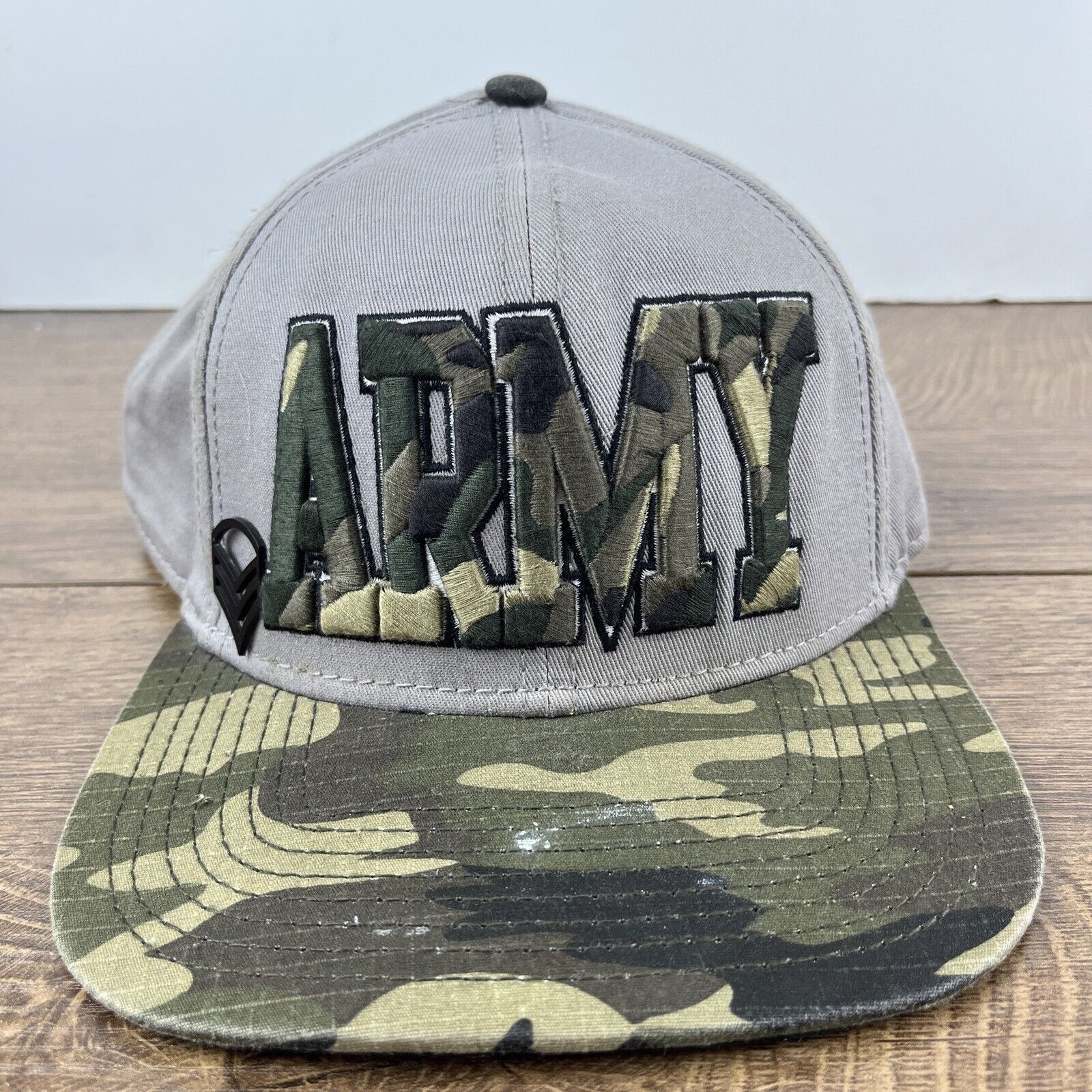 Other Army Snapback Hat Camo Gray Snapback Hat Adjustable Adult Si Size ONE SIZE - 5 Thumbnail