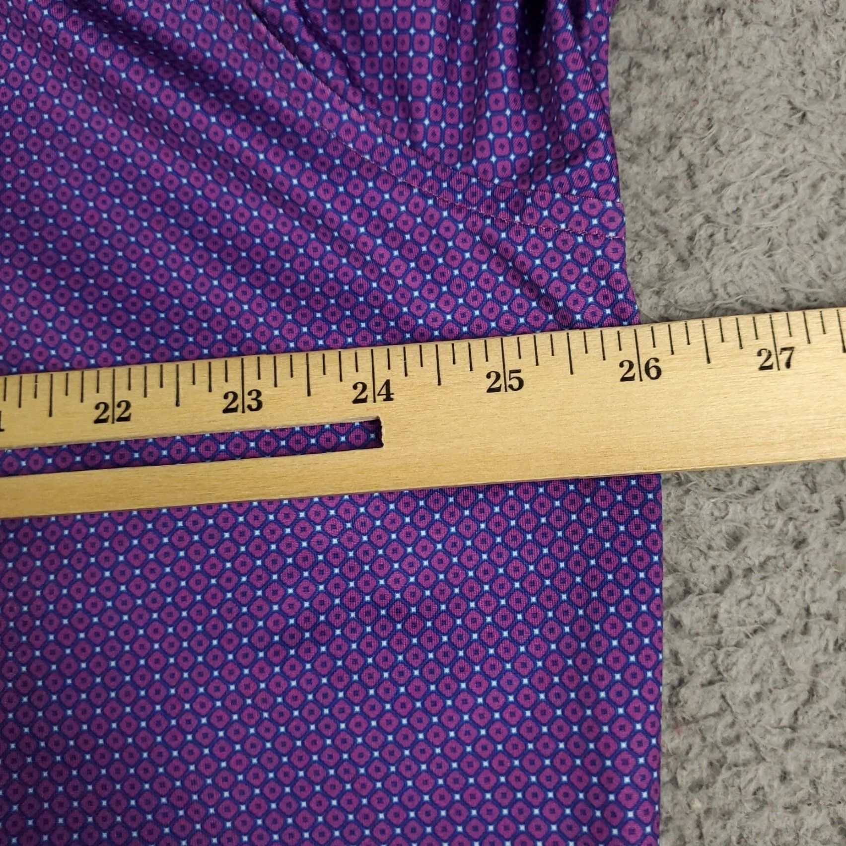 Peter Millar Peter Millar Polo Shirt Mens XL Purple Geometric Short Sleeve Button Collar Activewear Casual Formal Modern Preppy Sports Mens XL Purple Polo Size US XL / EU 56 / 4 - 5 Thumbnail