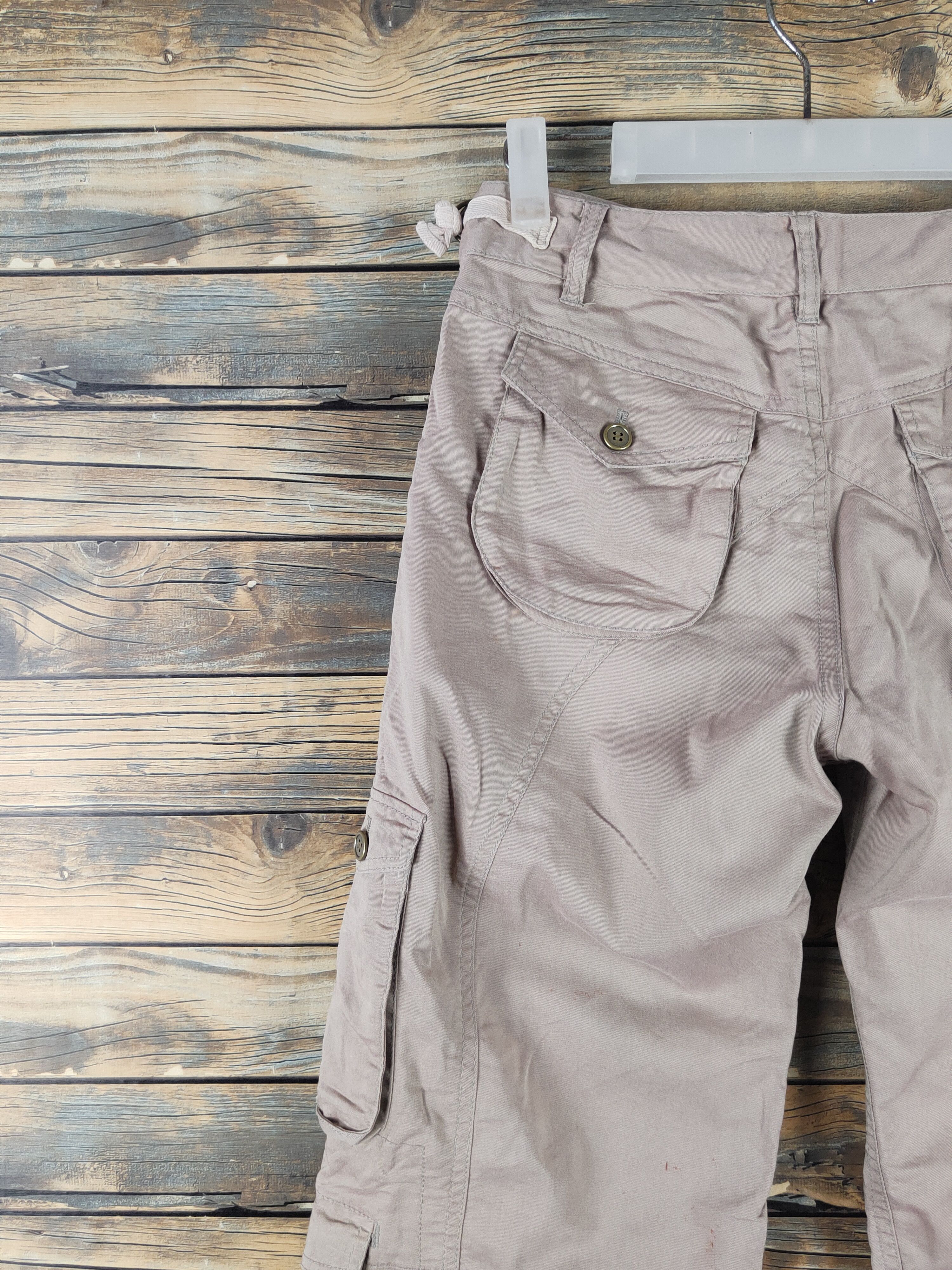 Japanese Brand DL Miss Alice Beige Multipocket Tactical Cargo Pants #478 Size 27" / US 4 / IT 40 - 8 Thumbnail