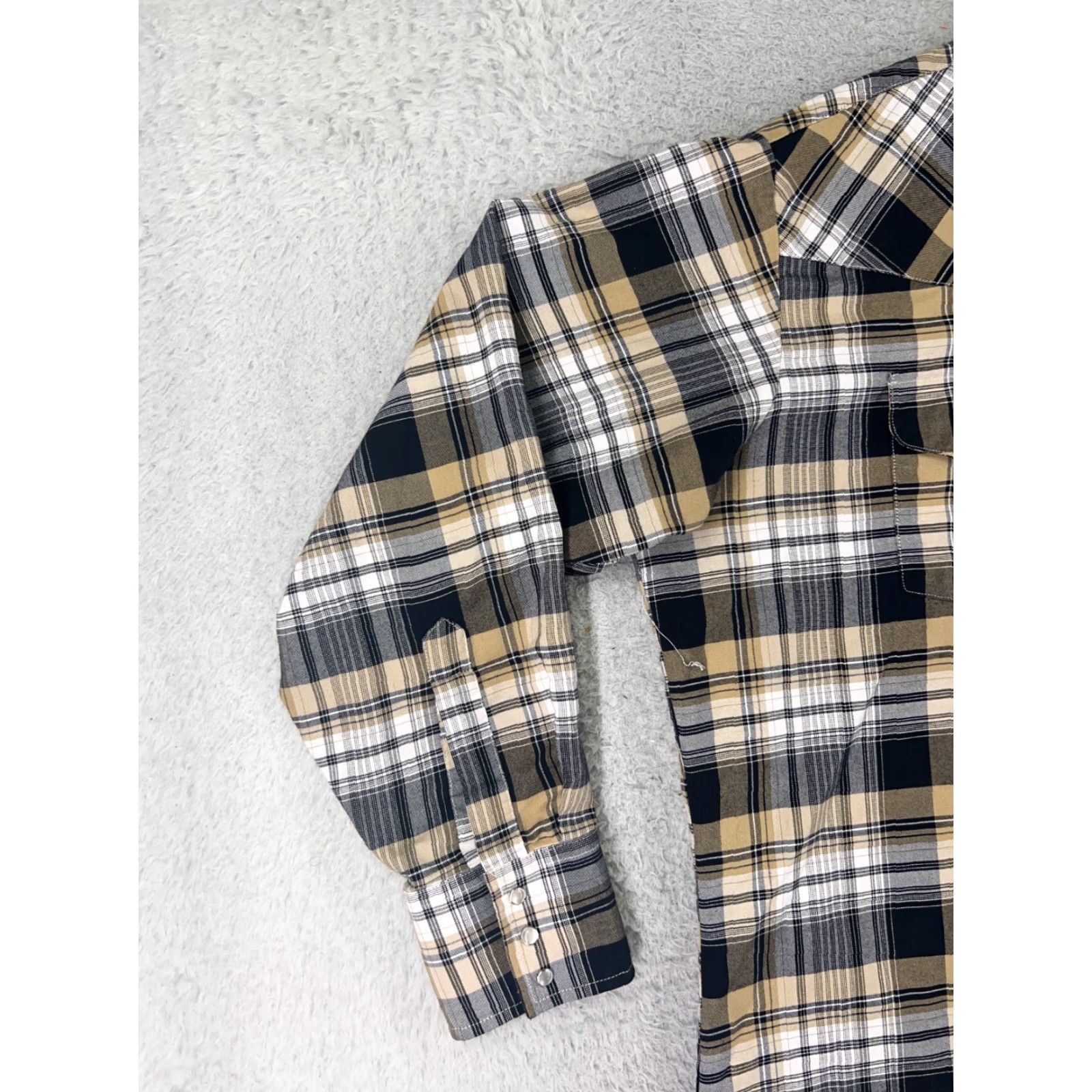 Vintage Ely Cattleman Shirt Mens XL Black Beige Plaid Pearl Snap Western Cotton Button-Up Cowboy Size US XL / EU 56 / 4 - 6 Thumbnail