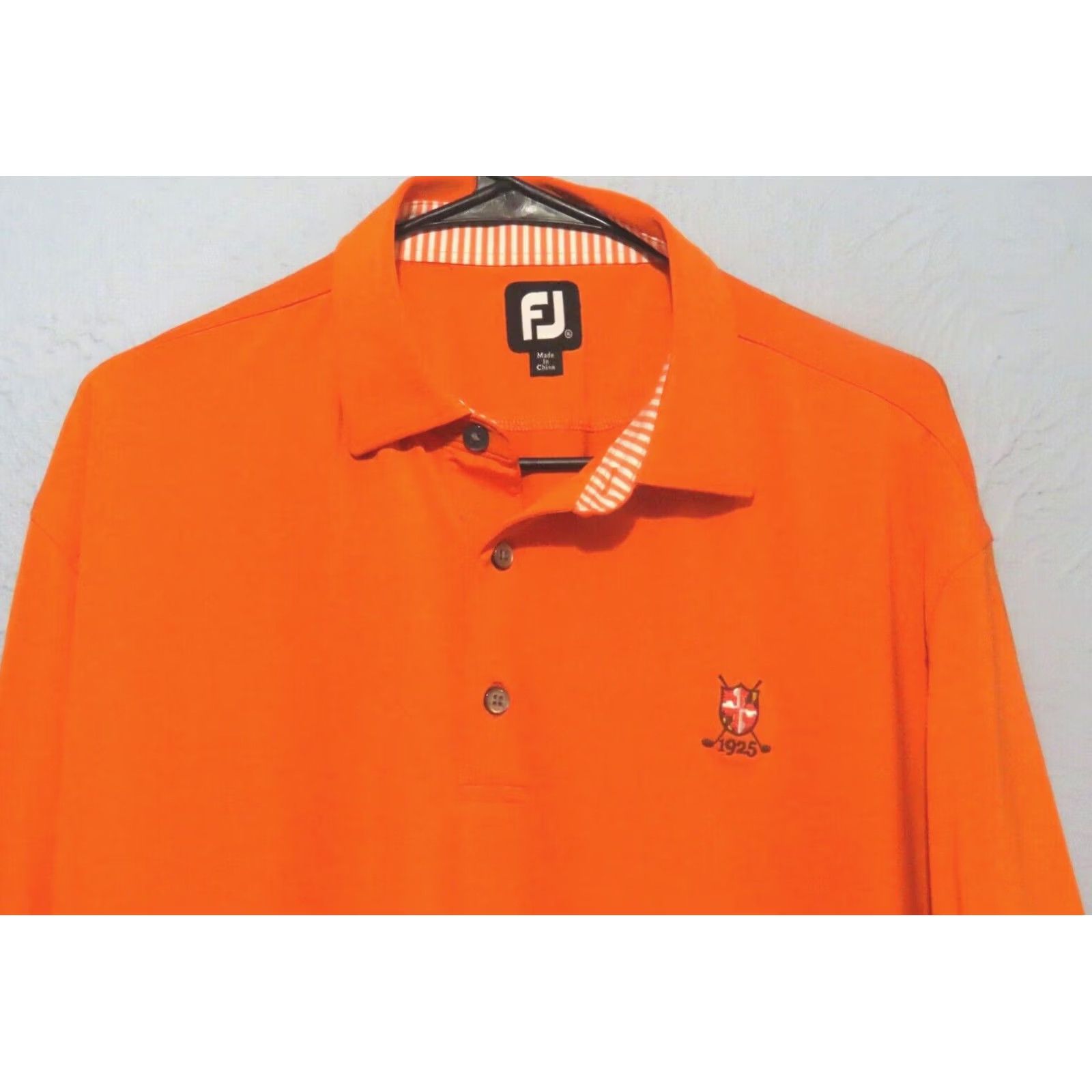 Footjoy FootJoy Polo Shirt Men XL Orange Short Sleeve 1/4 Button Golf Moisture Wicking Logo Shirt Size US XL / EU 56 / 4 - 3 Thumbnail