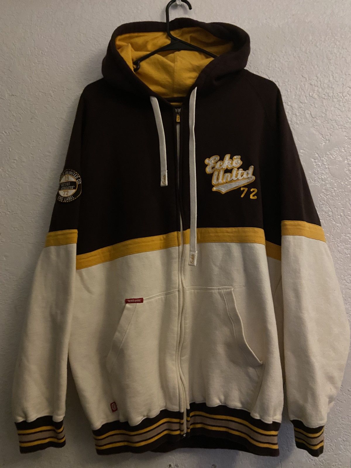 Ecko Unltd. Baggy Ecko Hoodie Jacket Brown Beige Size US XL / EU 56 / 4 - 1 Thumbnail