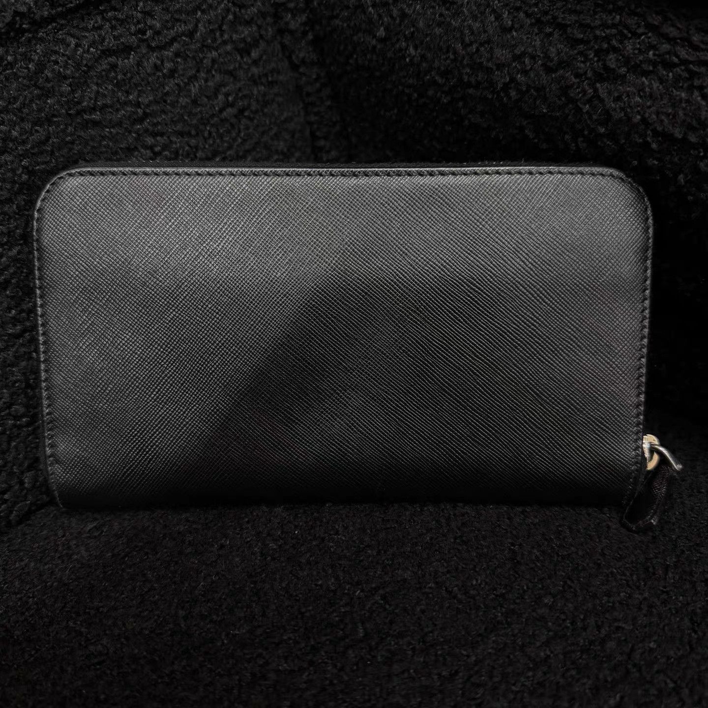 Prada PRADA Long Black Wallet with Triangle Metal Logo K15 Size ONE SIZE - 2 Thumbnail