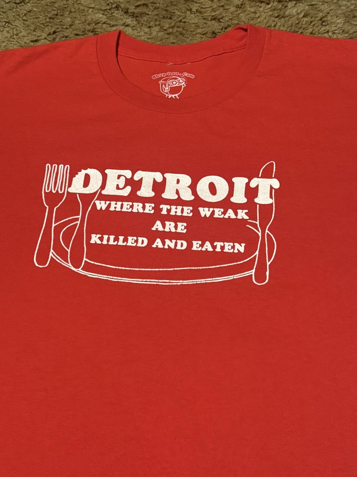 Vintage Y2K Detroit Humor T-Shirt Tee Red Large Size US L / EU 52-54 / 3 - 2 Thumbnail