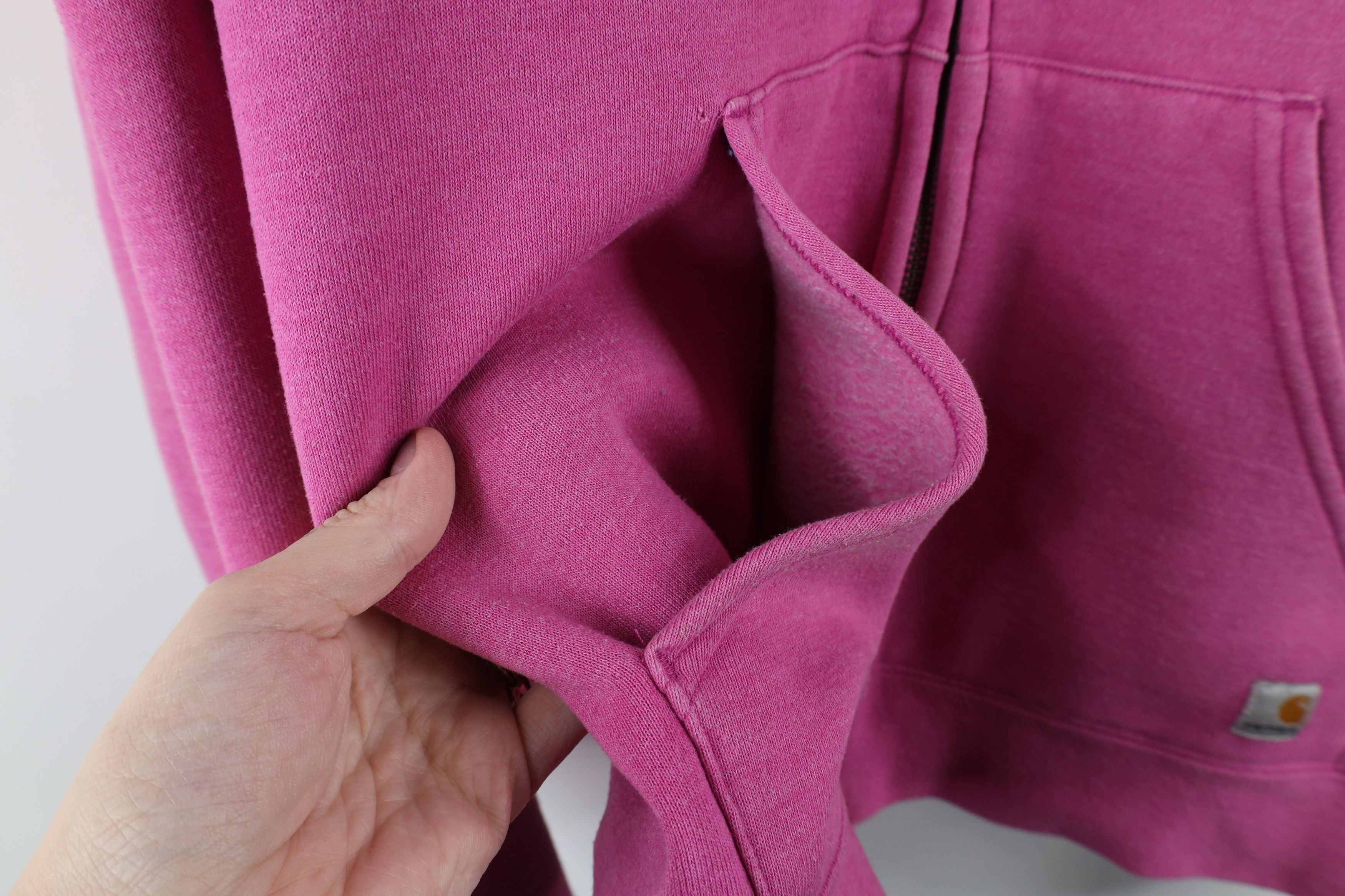 Carhartt × Vintage Vintage Carhartt Spell Out Full Zip Hoodie Sweatshirt Pink Size L / US 10 / IT 46 - 6 Thumbnail