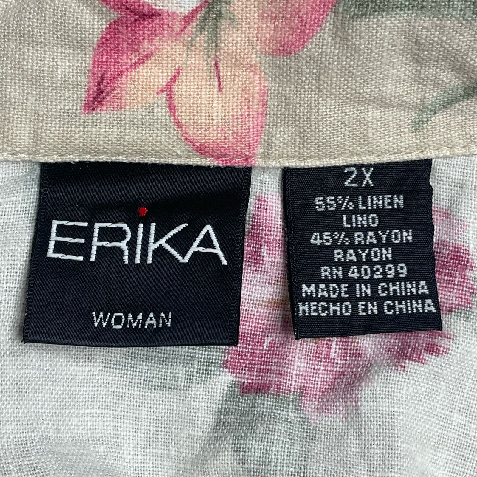 Other Erika Linen Blend Floral Button Up Size XXL / US 16-18 / IT 52-54 - 2 Thumbnail