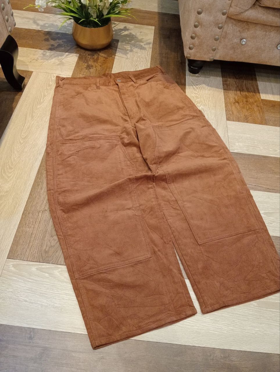 Japanese Brand GU JAPAN DOUBLE KNEE BAGGY CORDUROY PANTS Size US 34 / EU 50 - 3 Thumbnail