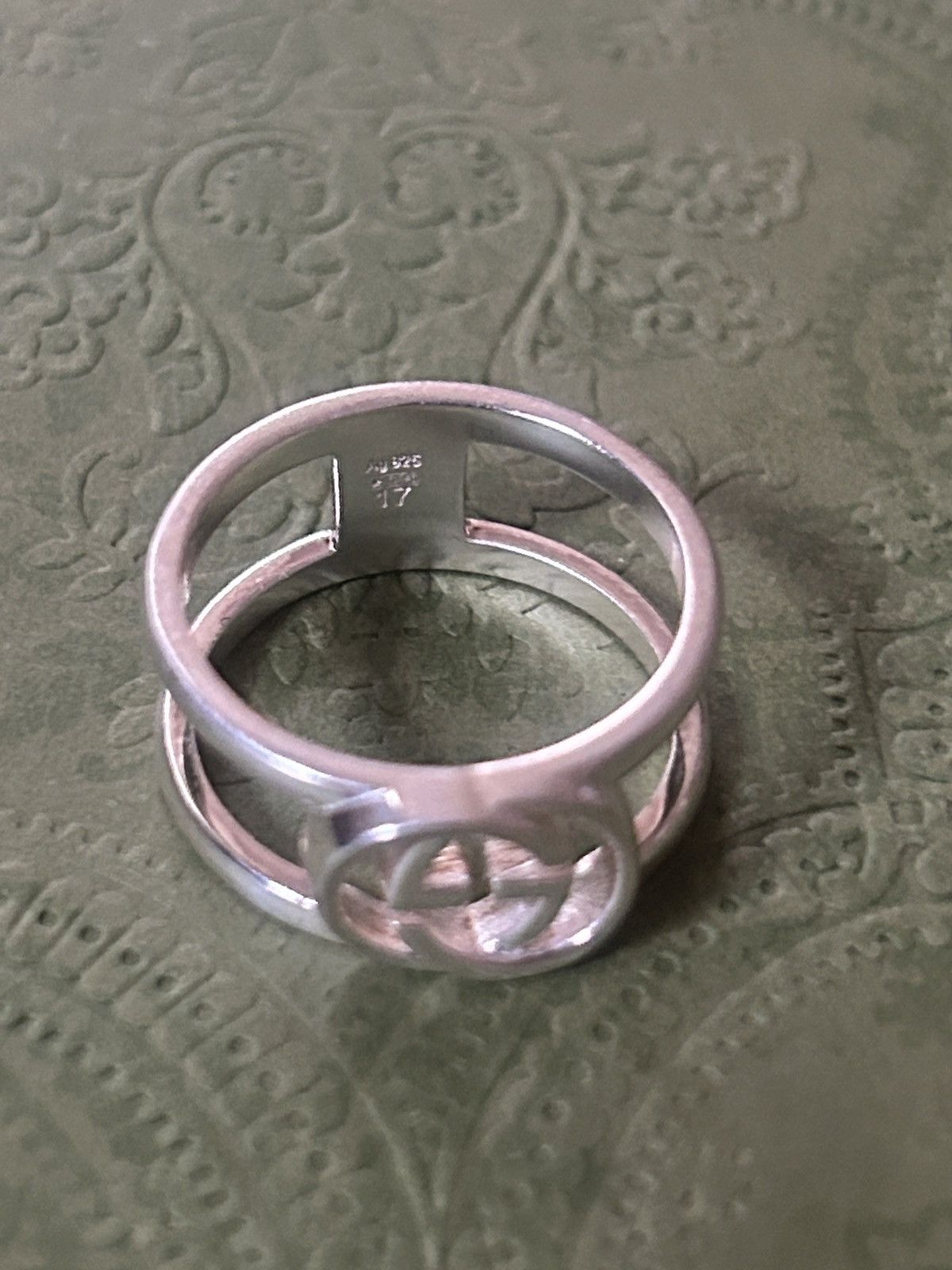 Gucci Gucci Interlocking G Wide Open Silver 925 Ring 298036 Size ONE SIZE - 5 Thumbnail