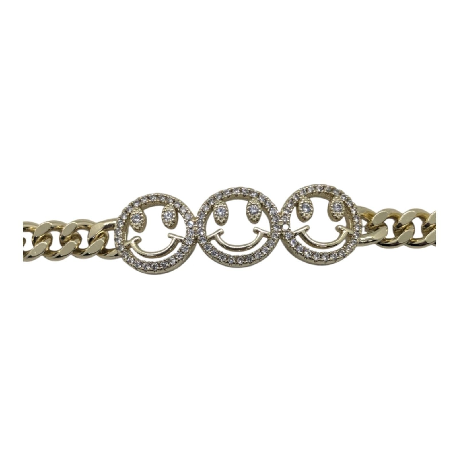 The Unbranded Brand 14 KT Gold Filled Bracelet with 😊😊😊 faces Size ONE SIZE - 5 Thumbnail