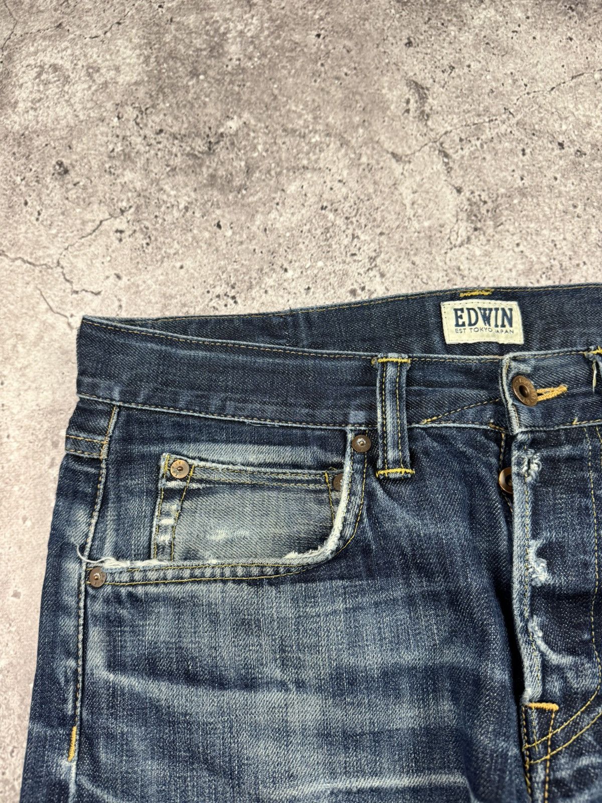 Edwin VINTAGE EDWIN BAGGY DISTRESSED JEANS JAPANESSE DENIM Y2K Size US 32 / EU 48 - 8 Thumbnail