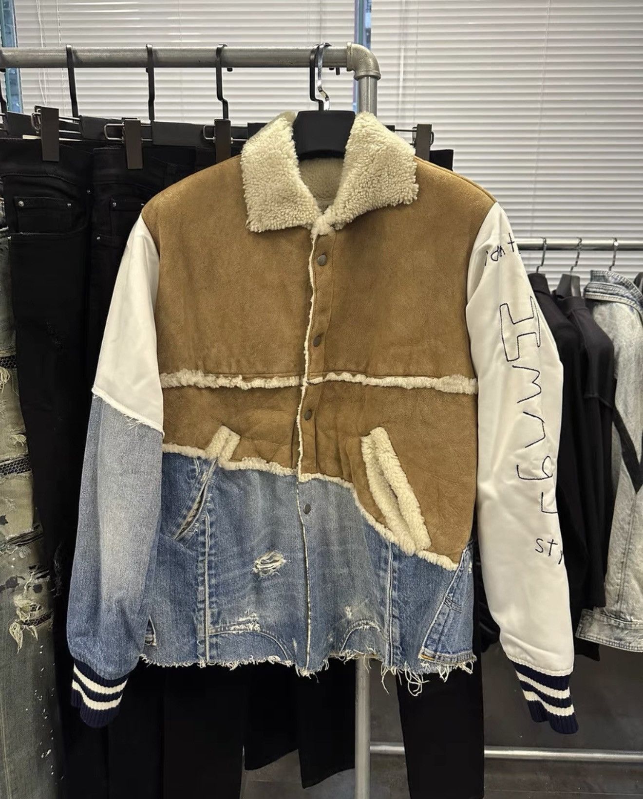 Greg Lauren Greg Lauren Fur & Denim Patchwork Jacket coat parka Size US L / EU 52-54 / 3 - 1 Thumbnail