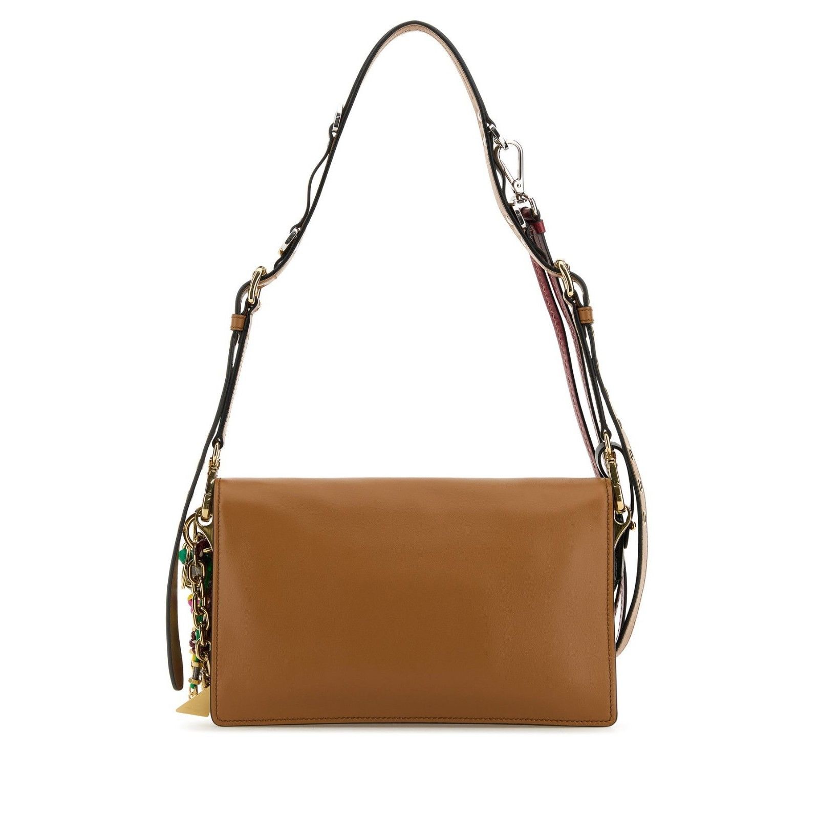 Prada PRADA Soft Sound Small Caramel Brown Leather Charms Shoulder Size ONE SIZE - 3 Thumbnail