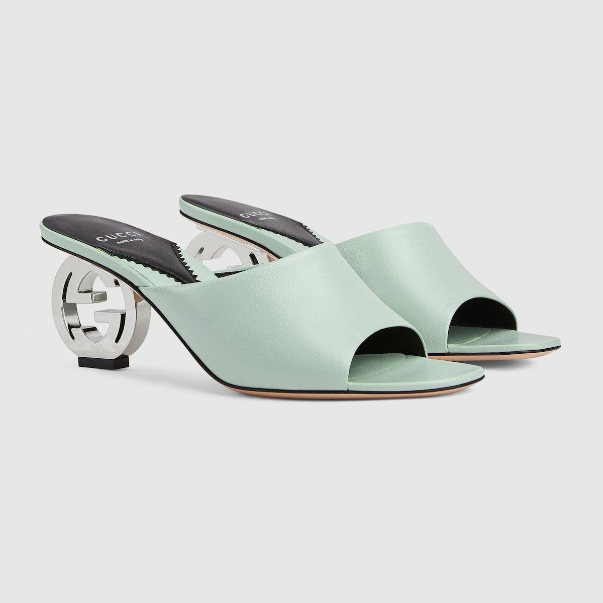 Gucci o1s1wg110125 Interlocking G Heel Sandals in Light Green Size US 7 / IT 37 - 2 Thumbnail