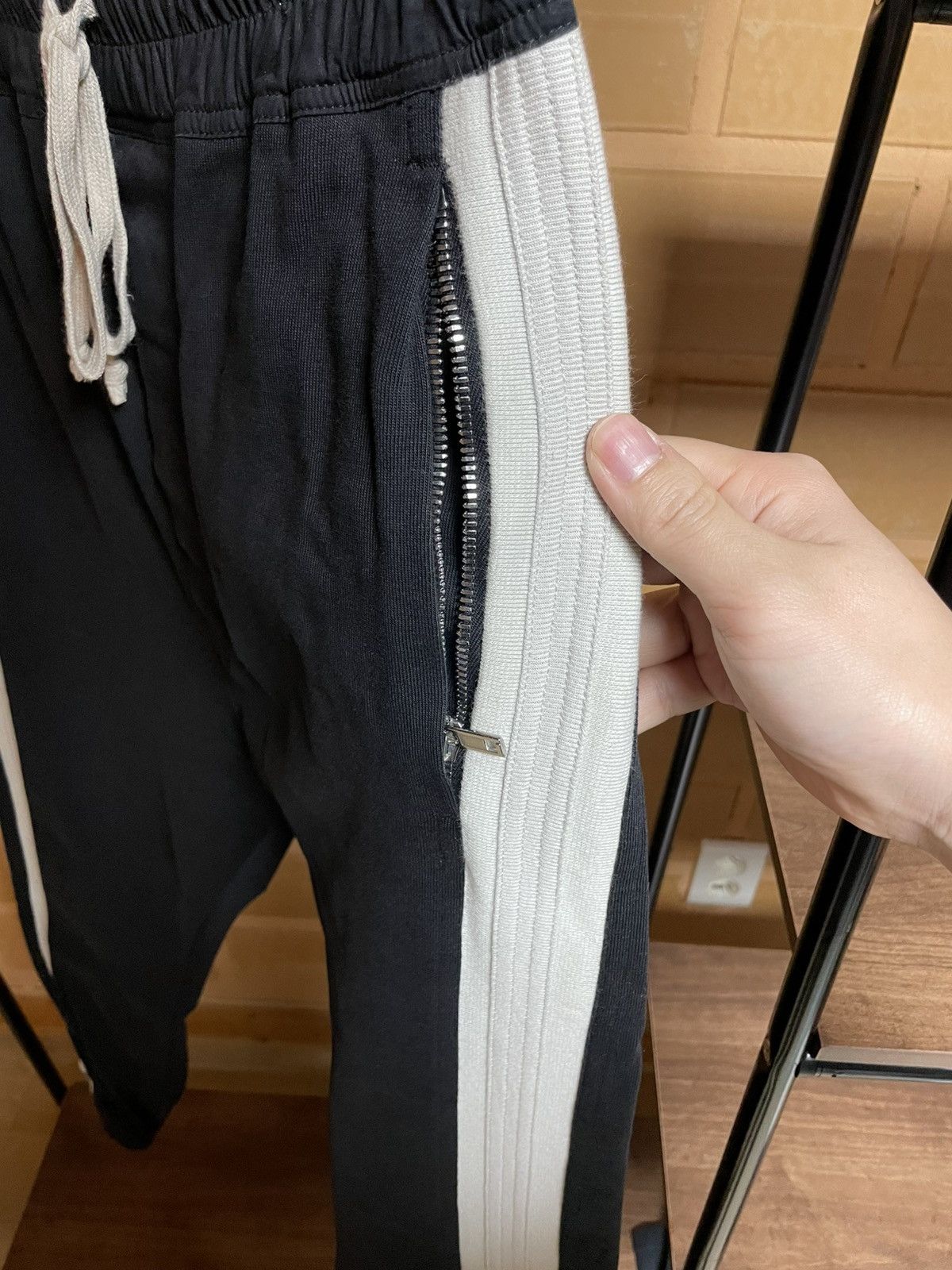 Rick Owens FW19 Oyster Black Side Stripe Track Pants 46
